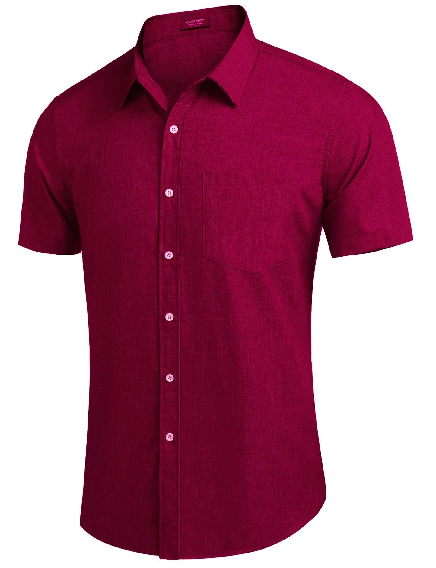 COOFANDY Men's Linen Shirts Casual Button Down Short Sleeve Summer Beach Shirt Hawaiian Vacation Shirts - Xpressa
