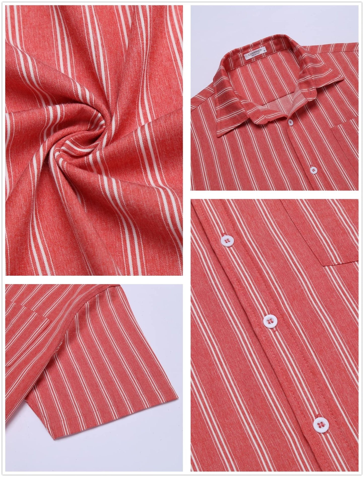 COOFANDY Men's Linen Shirts Casual Button Down Short Sleeve Summer Beach Shirt Hawaiian Vacation Shirts - Xpressa