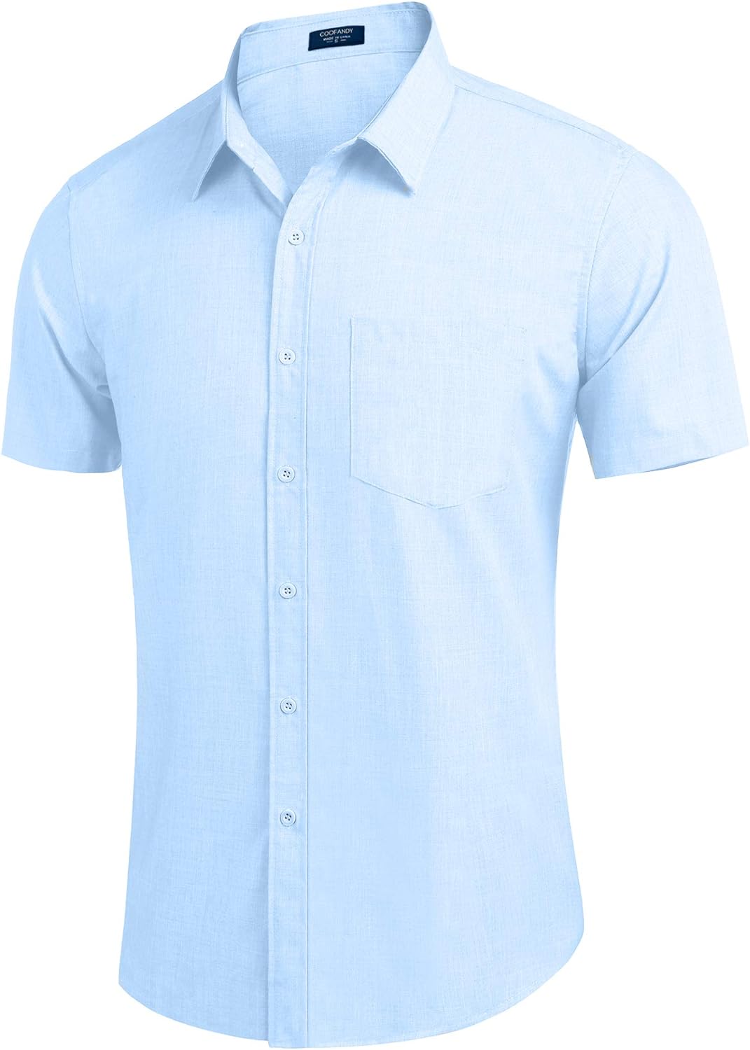 COOFANDY Men's Linen Shirts Casual Button Down Short Sleeve Summer Beach Shirt Hawaiian Vacation Shirts - Xpressa