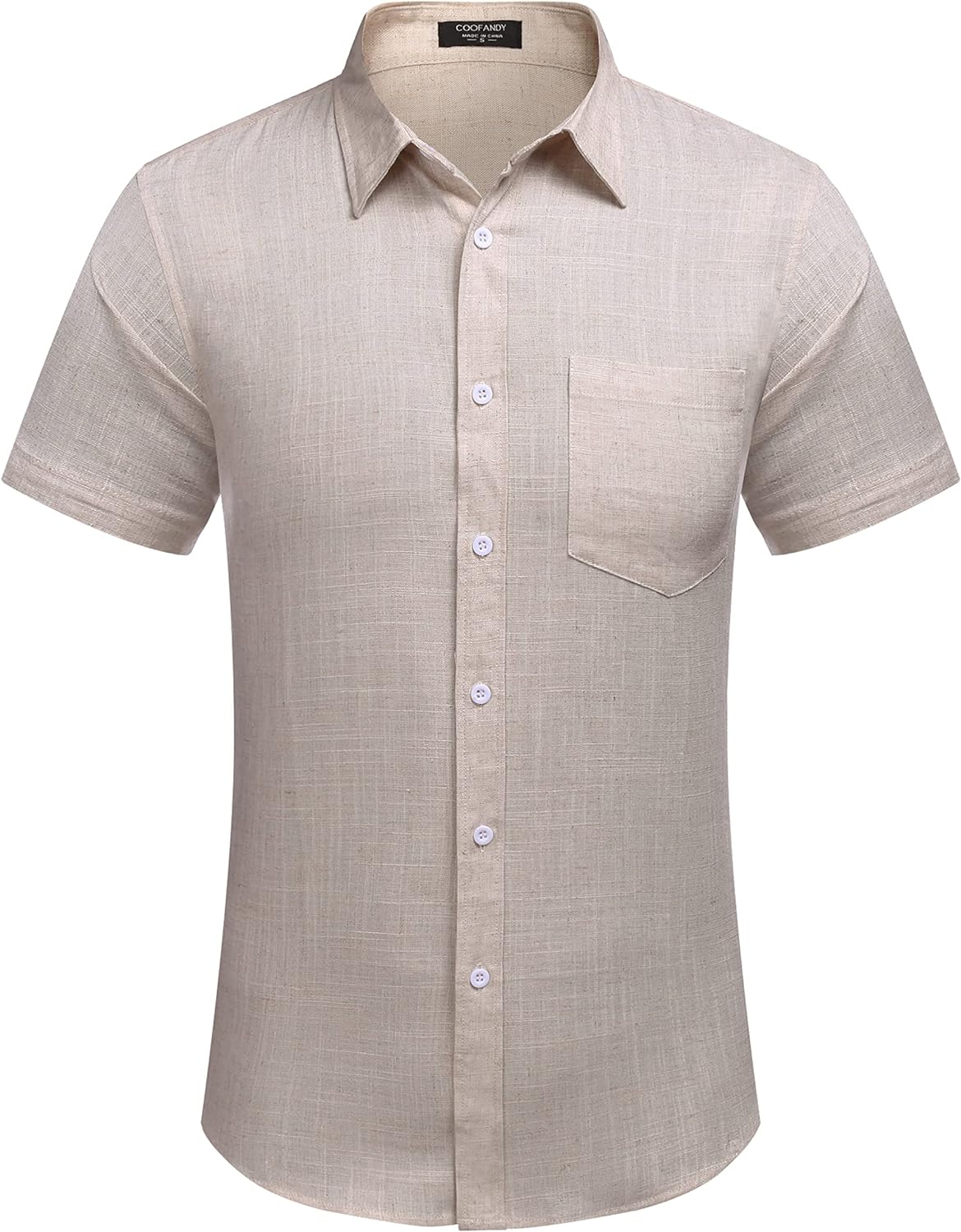 COOFANDY Men's Linen Shirts Casual Button Down Short Sleeve Summer Beach Shirt Hawaiian Vacation Shirts - Xpressa