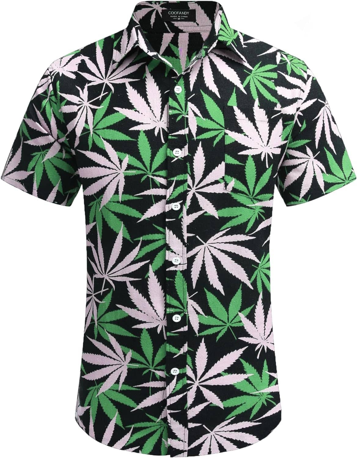 COOFANDY Men's Linen Shirts Casual Button Down Short Sleeve Summer Beach Shirt Hawaiian Vacation Shirts - Xpressa