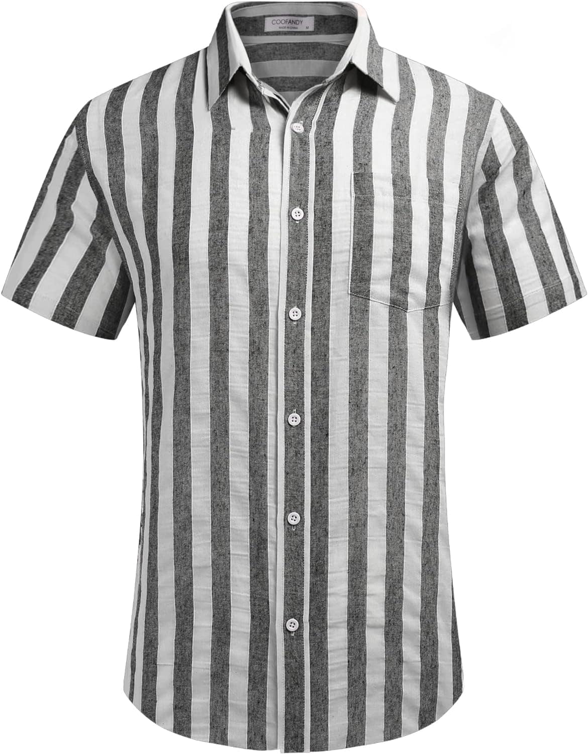 COOFANDY Men's Linen Shirts Casual Button Down Short Sleeve Summer Beach Shirt Hawaiian Vacation Shirts - Xpressa