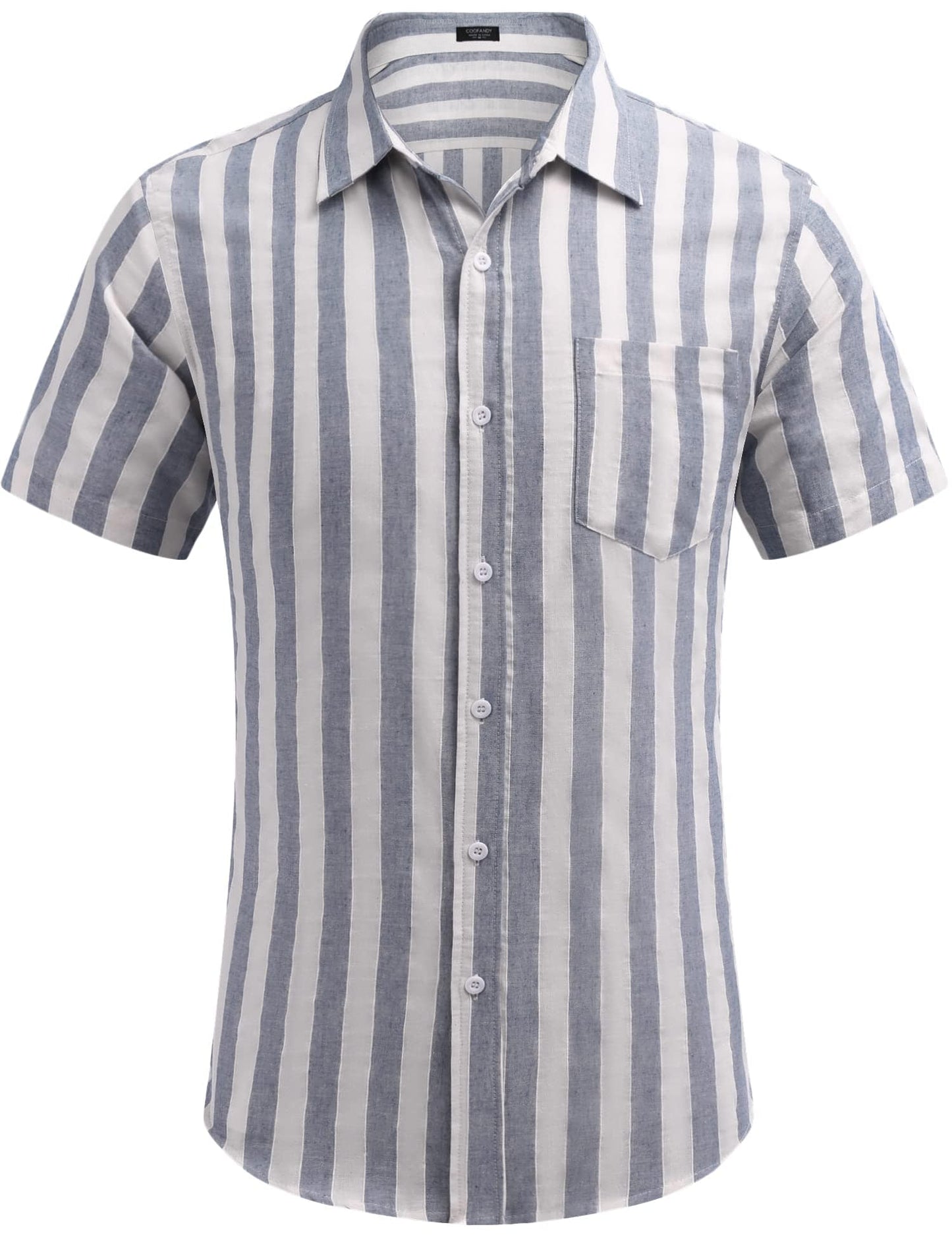 COOFANDY Men's Linen Shirts Casual Button Down Short Sleeve Summer Beach Shirt Hawaiian Vacation Shirts - Xpressa