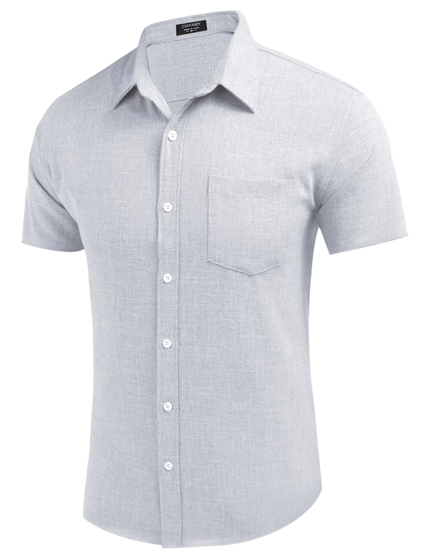 COOFANDY Men's Linen Shirts Casual Button Down Short Sleeve Summer Beach Shirt Hawaiian Vacation Shirts - Xpressa