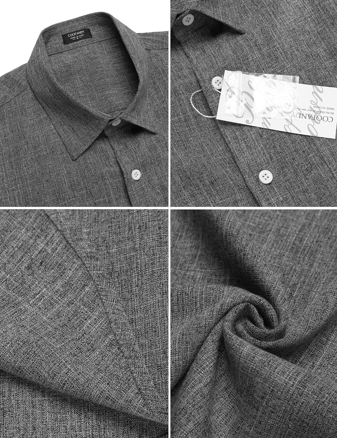 COOFANDY Men's Linen Shirts Casual Button Down Short Sleeve Summer Beach Shirt Hawaiian Vacation Shirts - Xpressa