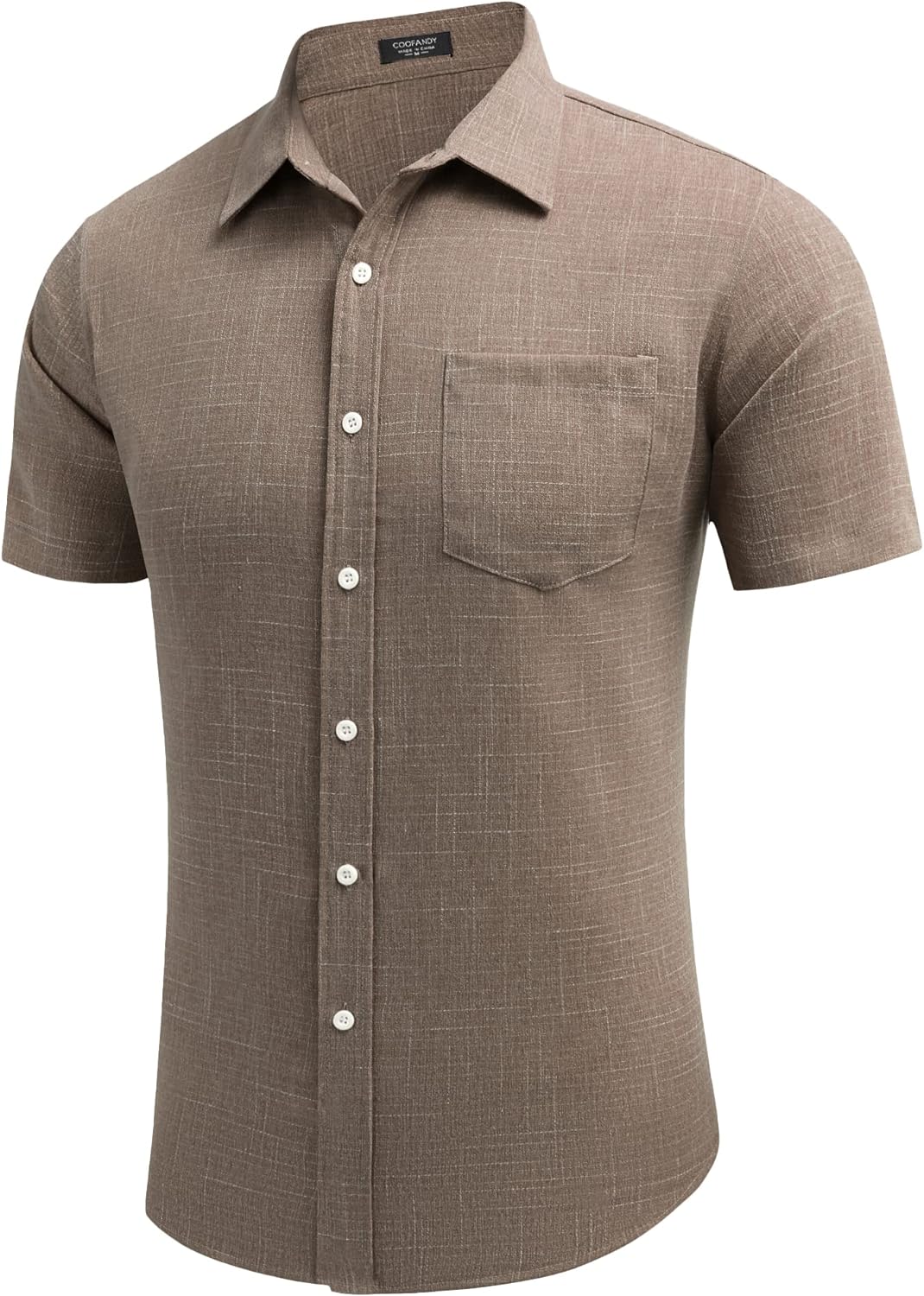 COOFANDY Men's Linen Shirts Casual Button Down Short Sleeve Summer Beach Shirt Hawaiian Vacation Shirts - Xpressa