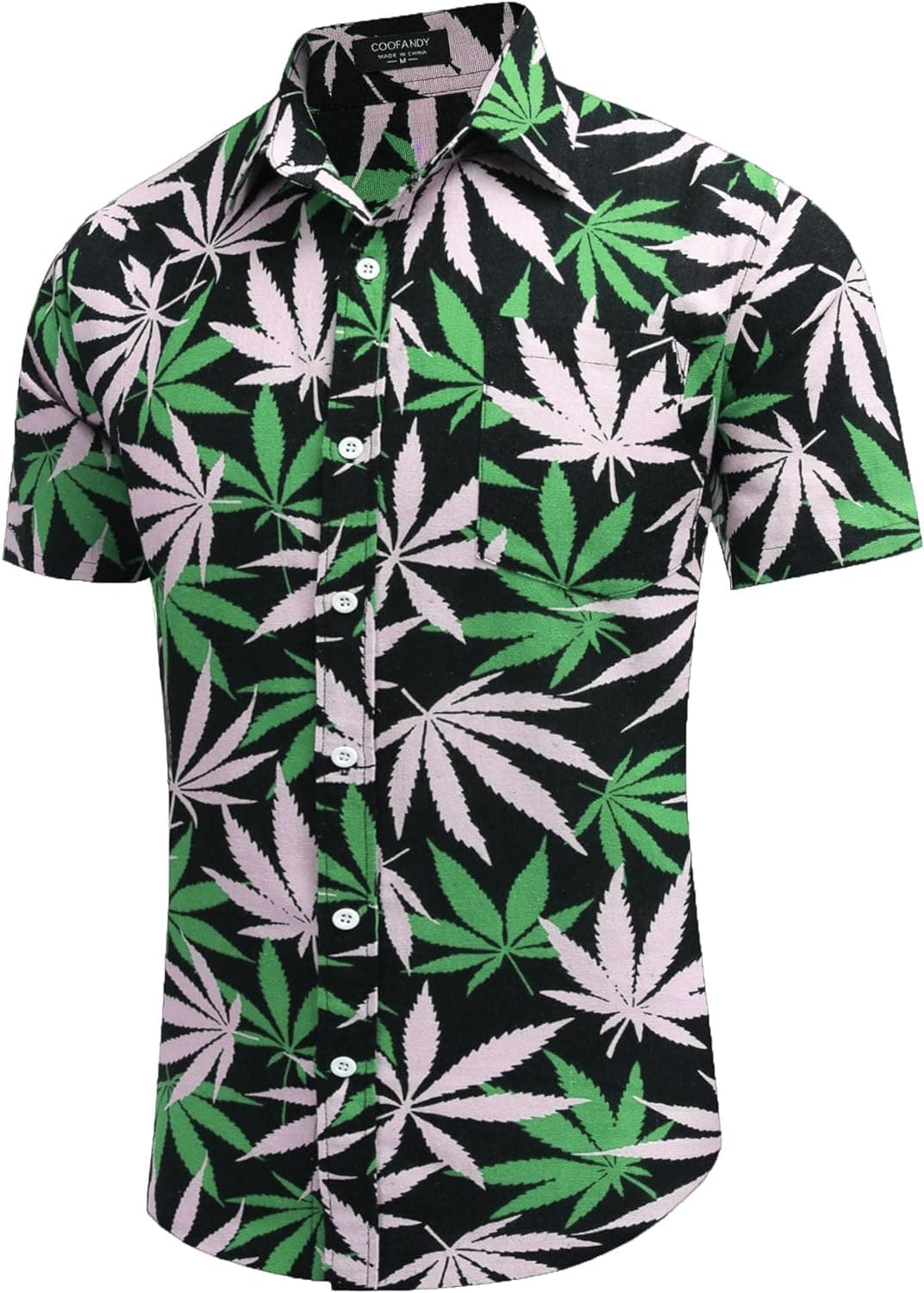COOFANDY Men's Linen Shirts Casual Button Down Short Sleeve Summer Beach Shirt Hawaiian Vacation Shirts - Xpressa