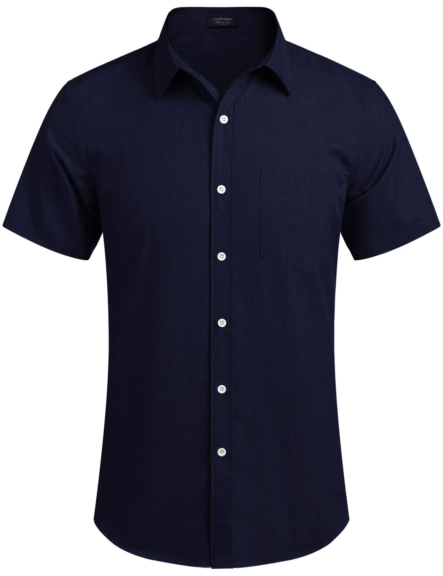 COOFANDY Men's Linen Shirts Casual Button Down Short Sleeve Summer Beach Shirt Hawaiian Vacation Shirts - Xpressa