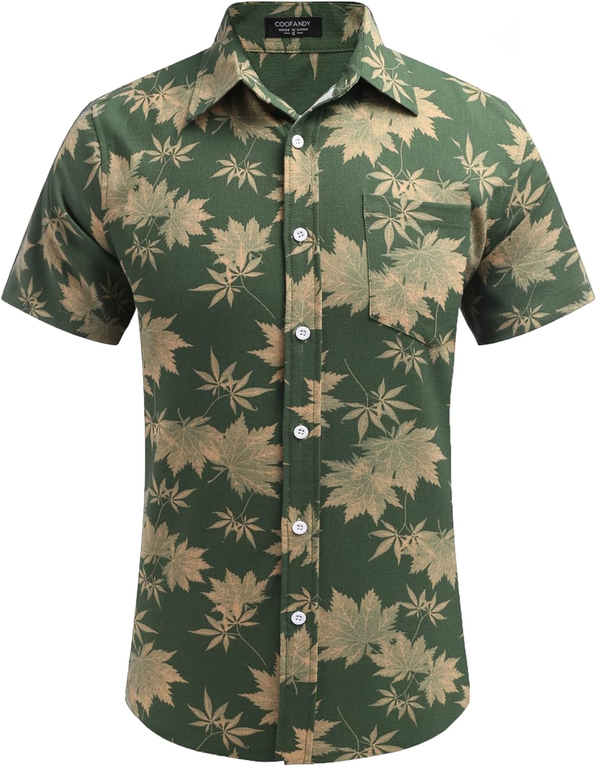 COOFANDY Men's Linen Shirts Casual Button Down Short Sleeve Summer Beach Shirt Hawaiian Vacation Shirts - Xpressa