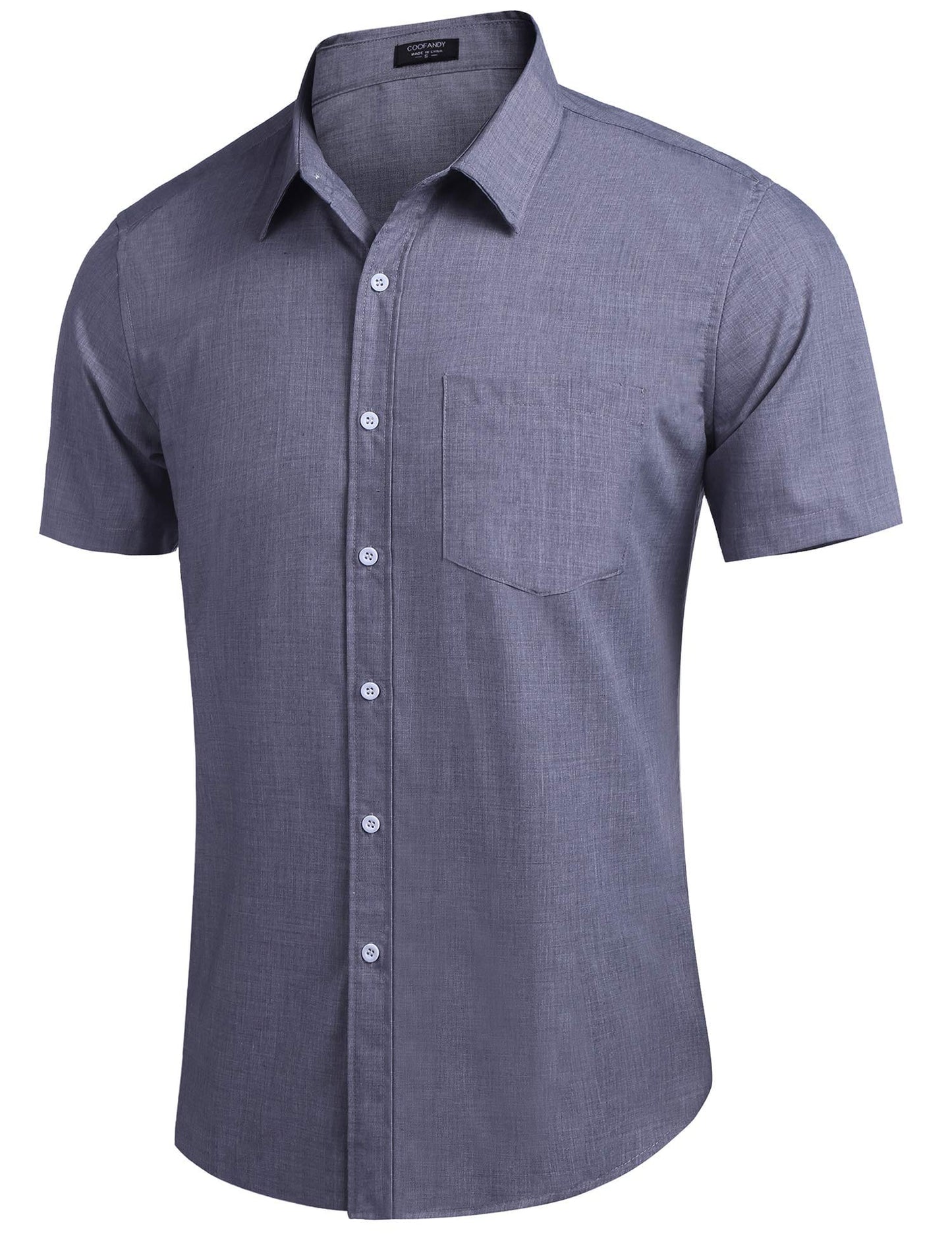 COOFANDY Men's Linen Shirts Casual Button Down Short Sleeve Summer Beach Shirt Hawaiian Vacation Shirts - Xpressa