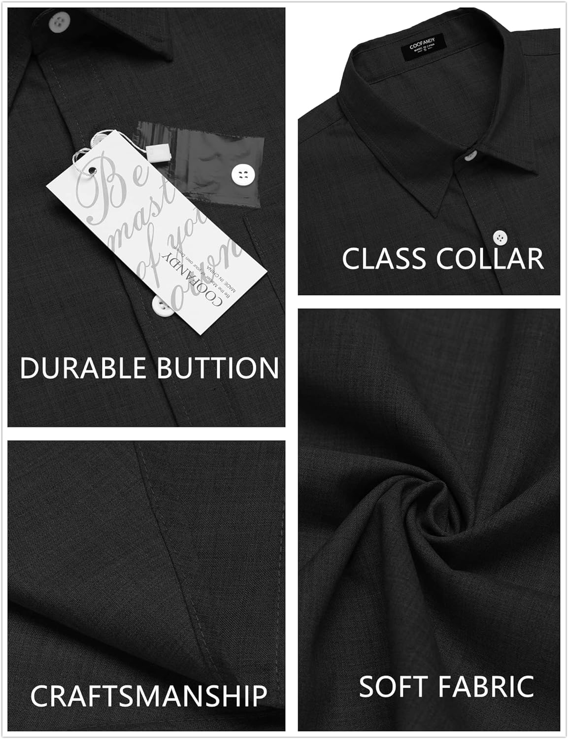 COOFANDY Men's Linen Shirts Casual Button Down Short Sleeve Summer Beach Shirt Hawaiian Vacation Shirts - Xpressa
