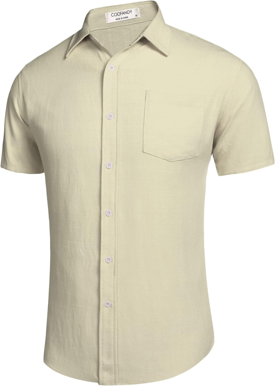 COOFANDY Men's Linen Shirts Casual Button Down Short Sleeve Summer Beach Shirt Hawaiian Vacation Shirts - Xpressa
