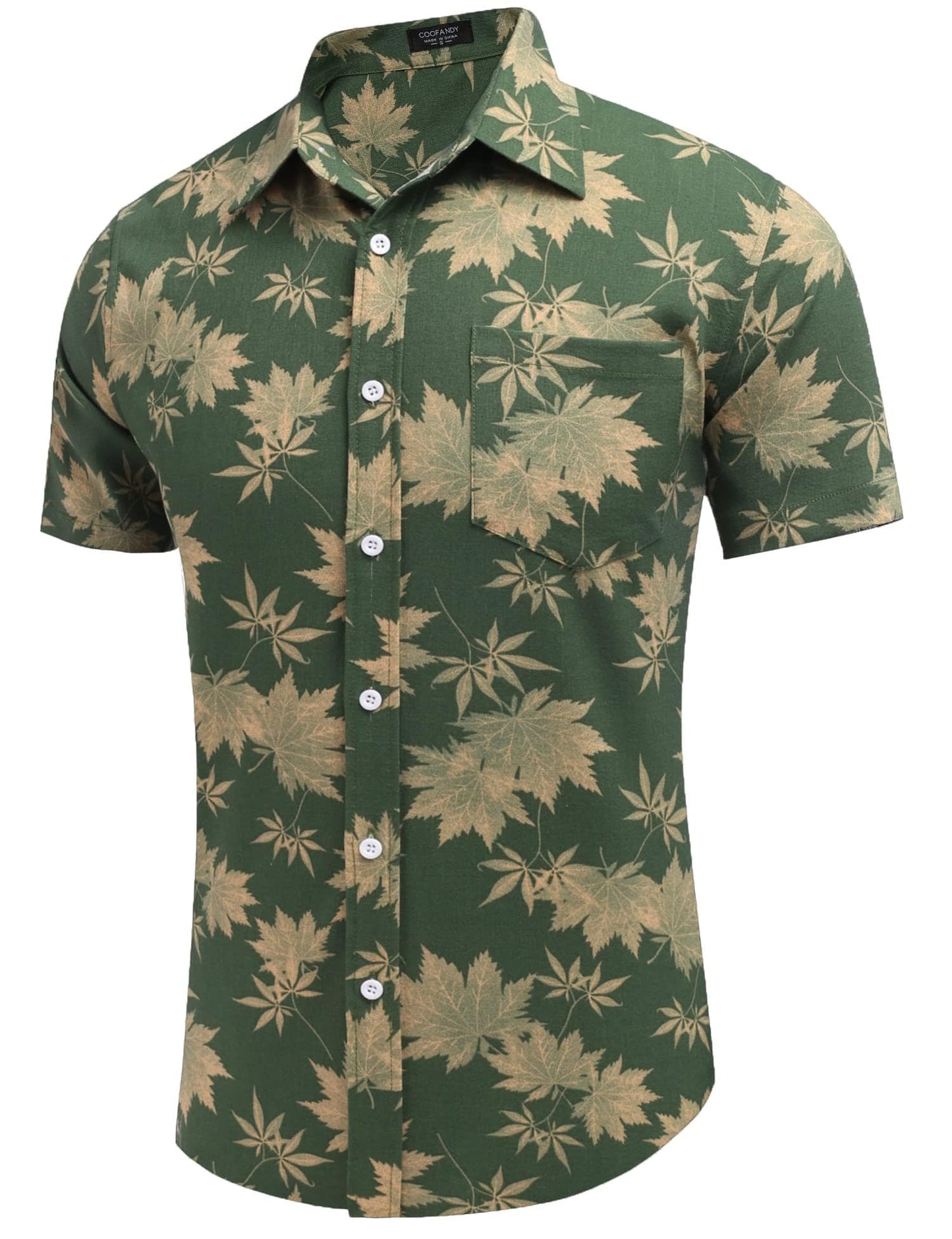 COOFANDY Men's Linen Shirts Casual Button Down Short Sleeve Summer Beach Shirt Hawaiian Vacation Shirts - Xpressa