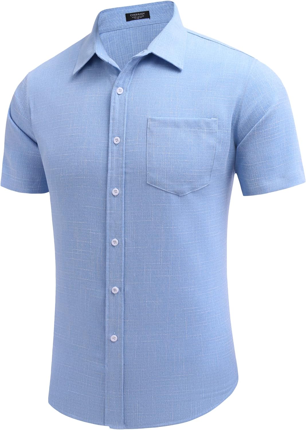 COOFANDY Men's Linen Shirts Casual Button Down Short Sleeve Summer Beach Shirt Hawaiian Vacation Shirts - Xpressa