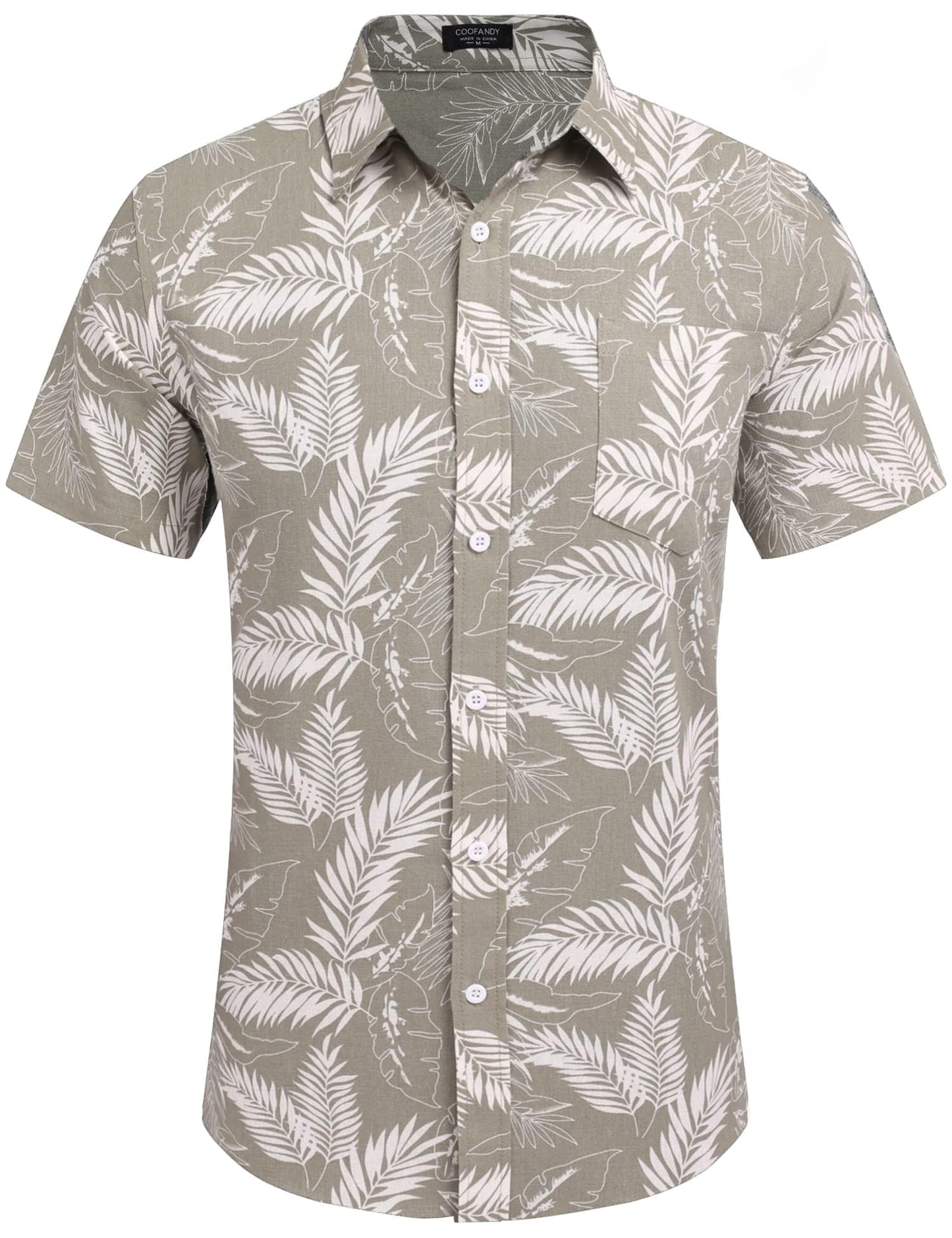 COOFANDY Men's Linen Shirts Casual Button Down Short Sleeve Summer Beach Shirt Hawaiian Vacation Shirts - Xpressa