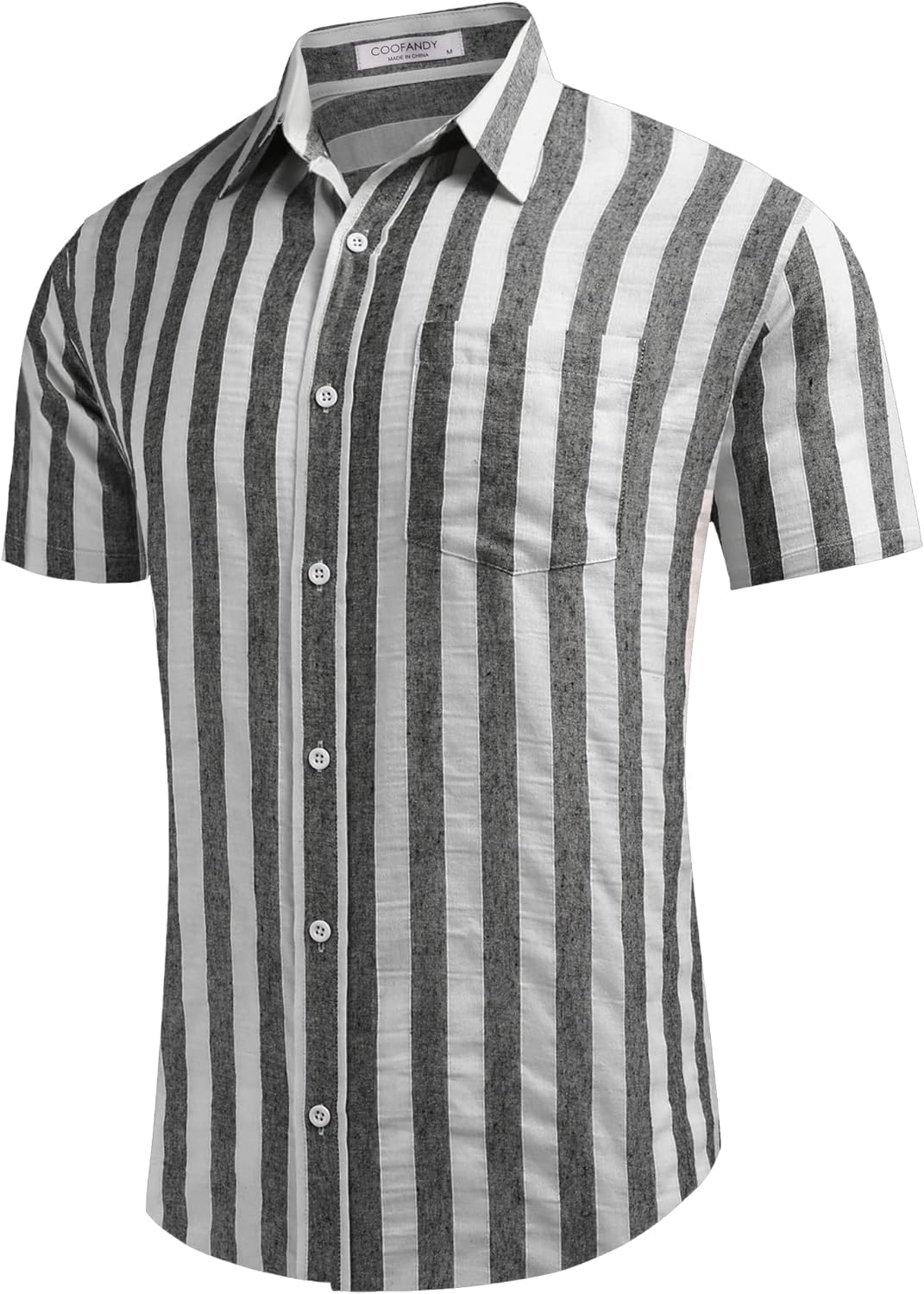 COOFANDY Men's Linen Shirts Casual Button Down Short Sleeve Summer Beach Shirt Hawaiian Vacation Shirts - Xpressa