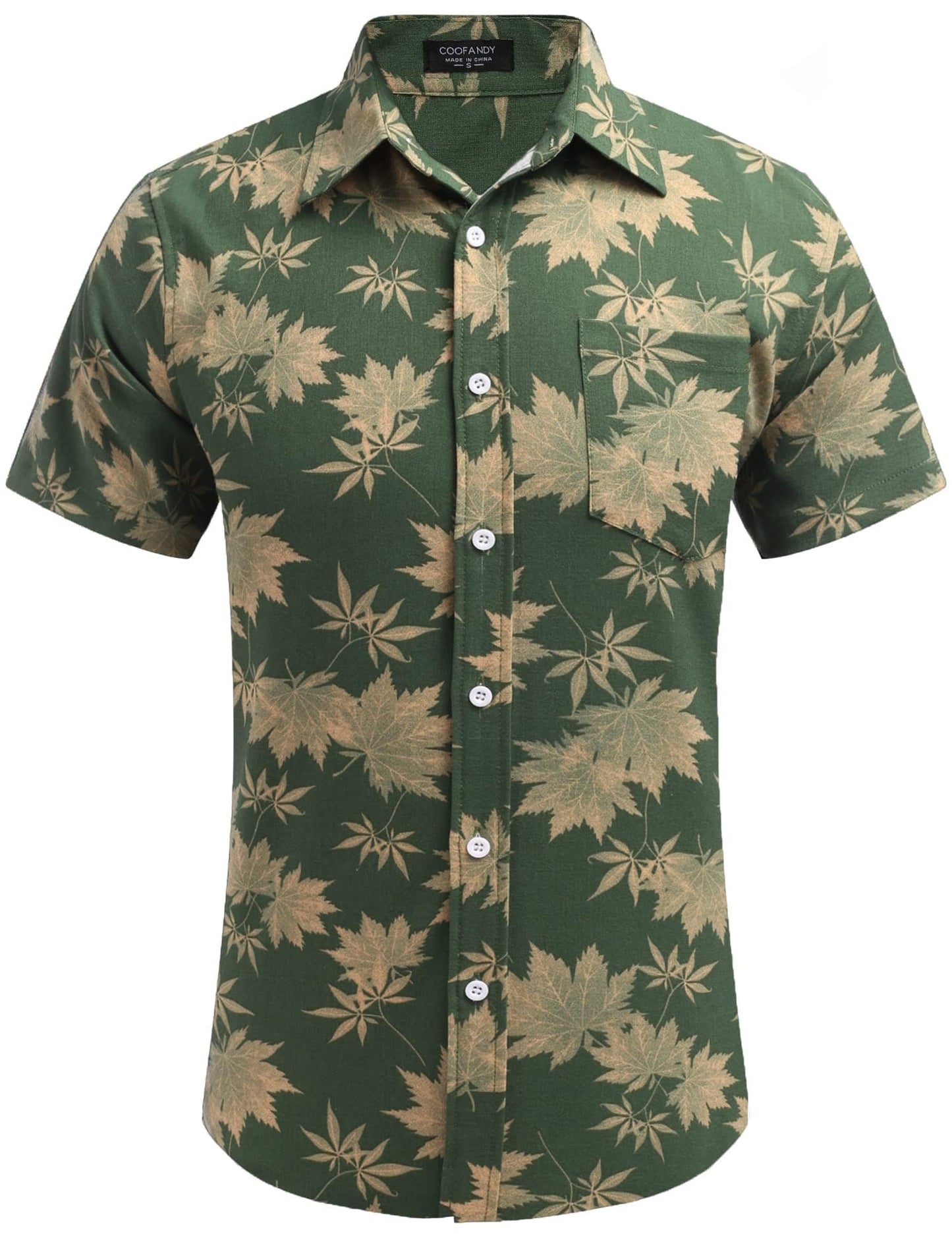 COOFANDY Men's Linen Shirts Casual Button Down Short Sleeve Summer Beach Shirt Hawaiian Vacation Shirts - Xpressa