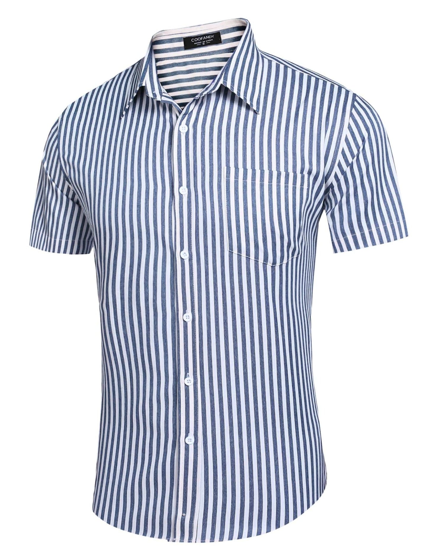 COOFANDY Men's Linen Shirts Casual Button Down Short Sleeve Summer Beach Shirt Hawaiian Vacation Shirts - Xpressa