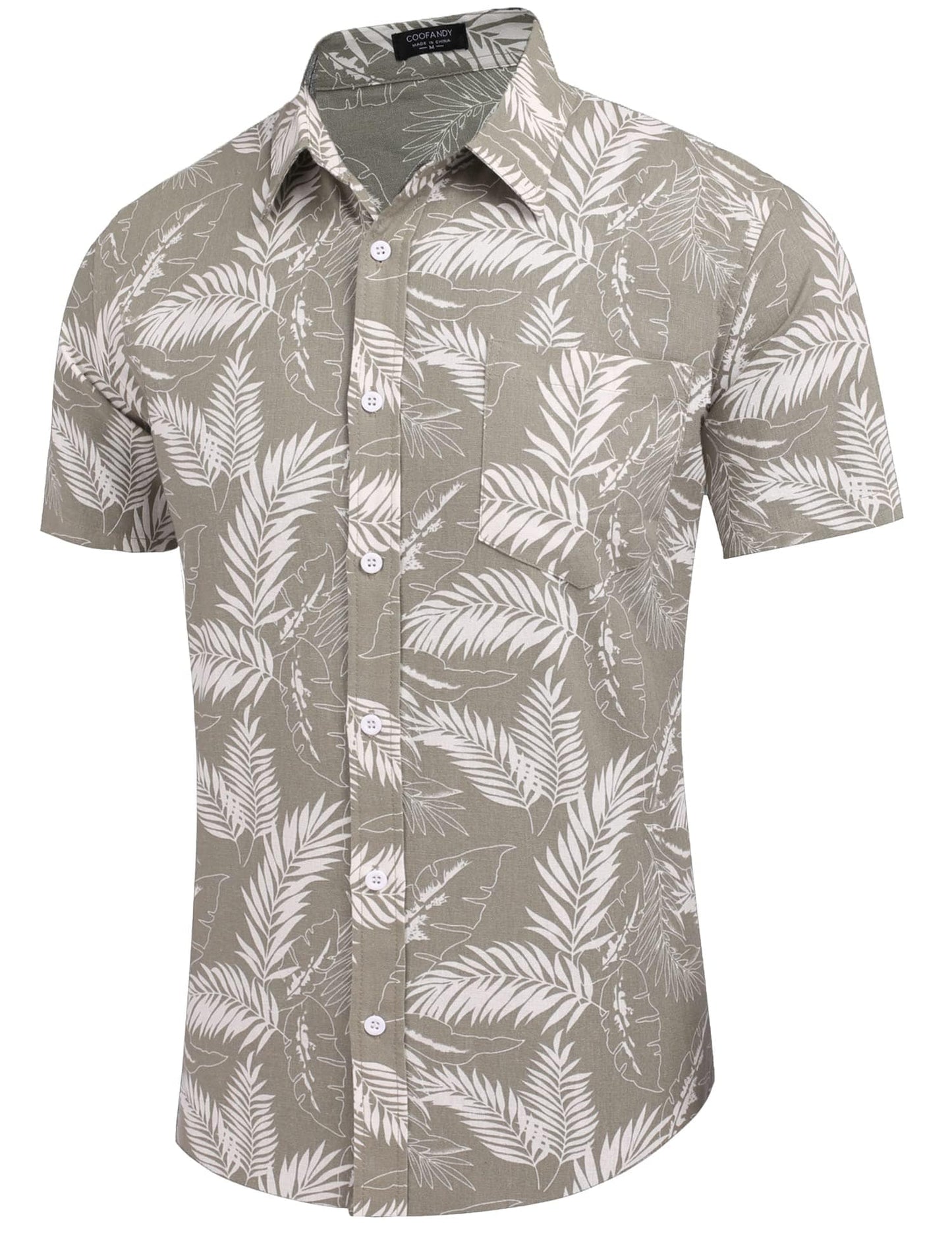 COOFANDY Men's Linen Shirts Casual Button Down Short Sleeve Summer Beach Shirt Hawaiian Vacation Shirts - Xpressa