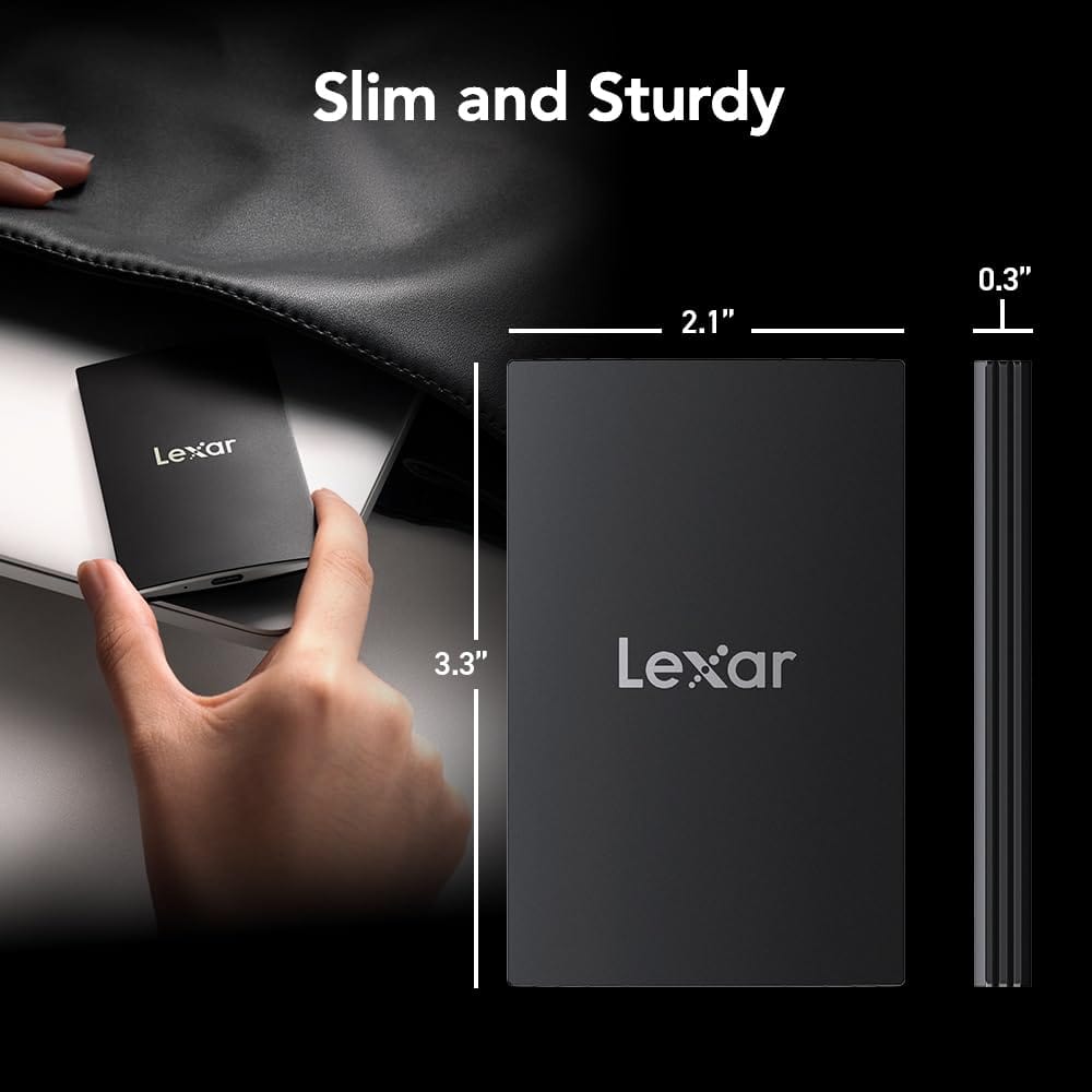 Lexar 2TB SL500 Portable SSD, Up to 2000 MB/s Read, Compatible w/Type - C Laptops, iPhone 15, Smartphones, Tablets, PS5, Xbox, USB 3.2 Gen 2x2, Slim and Lightweight, External SSD (LSL500X002T - RNBNU) - Xpressa