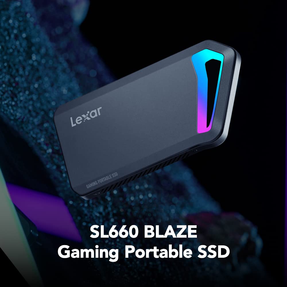 Lexar 2TB SL500 Portable SSD, Up to 2000 MB/s Read, Compatible w/Type - C Laptops, iPhone 15, Smartphones, Tablets, PS5, Xbox, USB 3.2 Gen 2x2, Slim and Lightweight, External SSD (LSL500X002T - RNBNU) - Xpressa