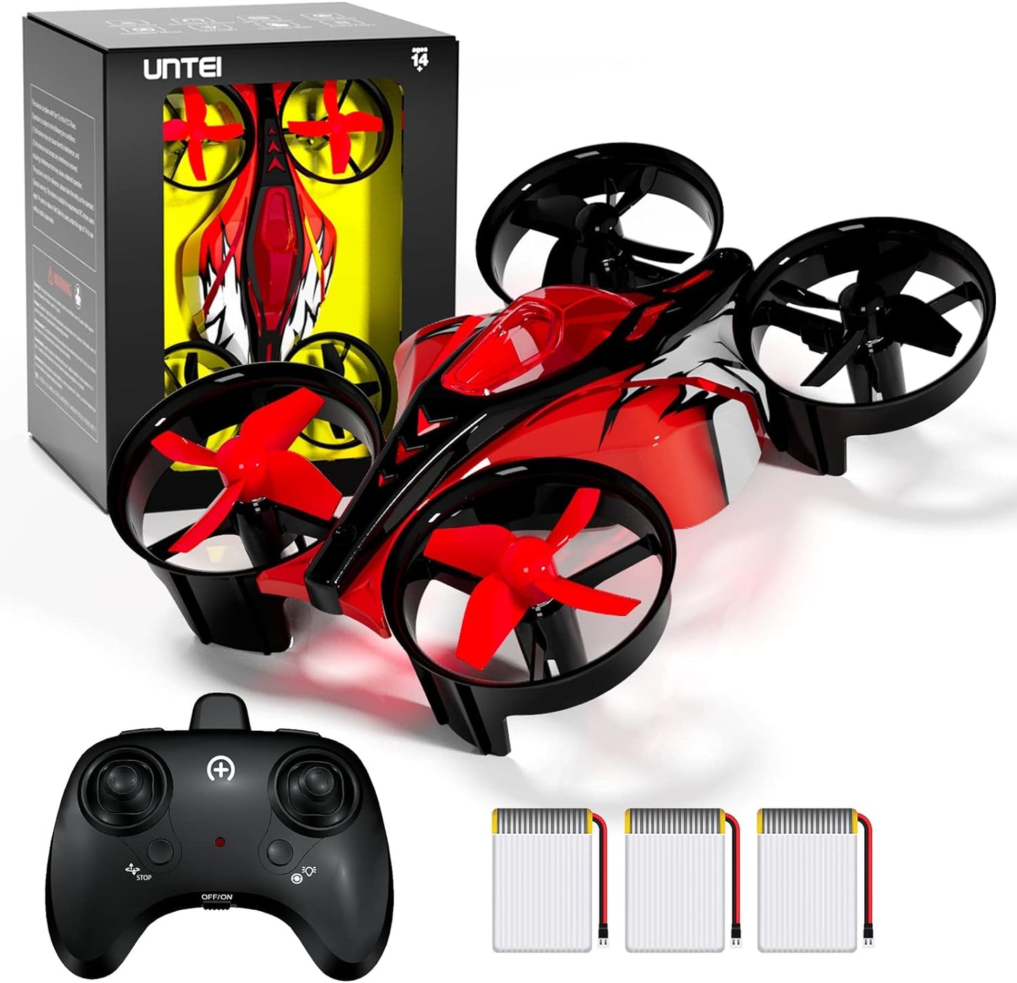 2 In 1 Mini Drones for Kids Remote Control Drone with Land Mode or Fly Mode, LED Lights,Auto Hovering, 3D Flip,Headless Mode and 2 Batteries,Toys Gifts for Boys Girls (Harbor Pink) - Xpressa