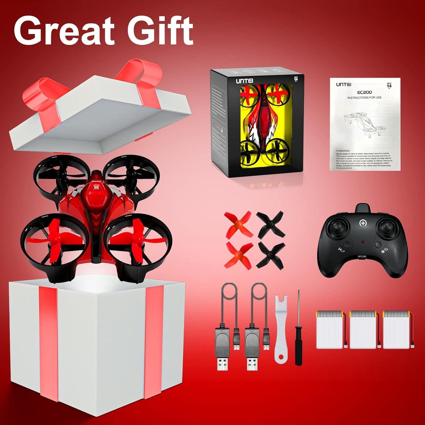 2 In 1 Mini Drones for Kids Remote Control Drone with Land Mode or Fly Mode, LED Lights,Auto Hovering, 3D Flip,Headless Mode and 2 Batteries,Toys Gifts for Boys Girls (Harbor Pink) - Xpressa