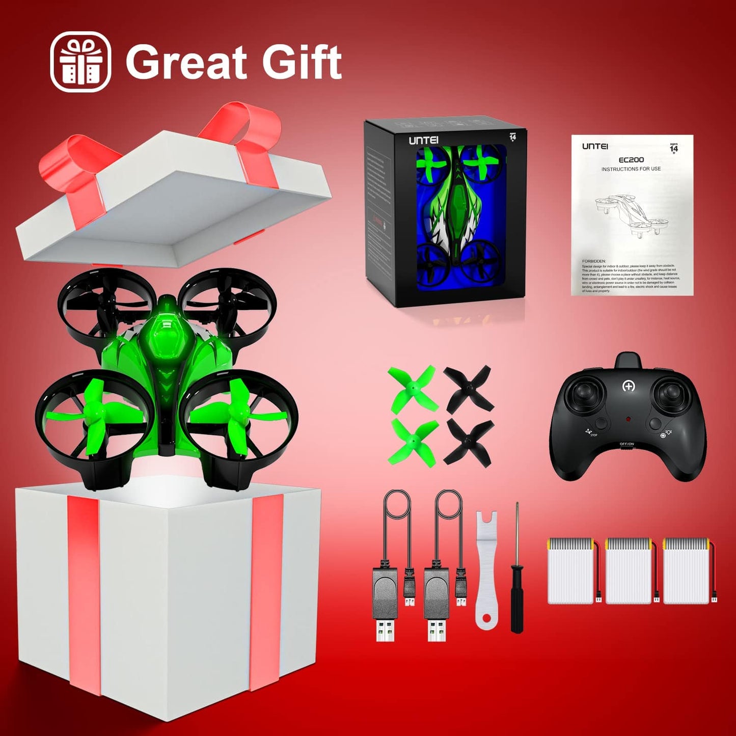 2 In 1 Mini Drones for Kids Remote Control Drone with Land Mode or Fly Mode, LED Lights,Auto Hovering, 3D Flip,Headless Mode and 2 Batteries,Toys Gifts for Boys Girls (Harbor Pink) - Xpressa