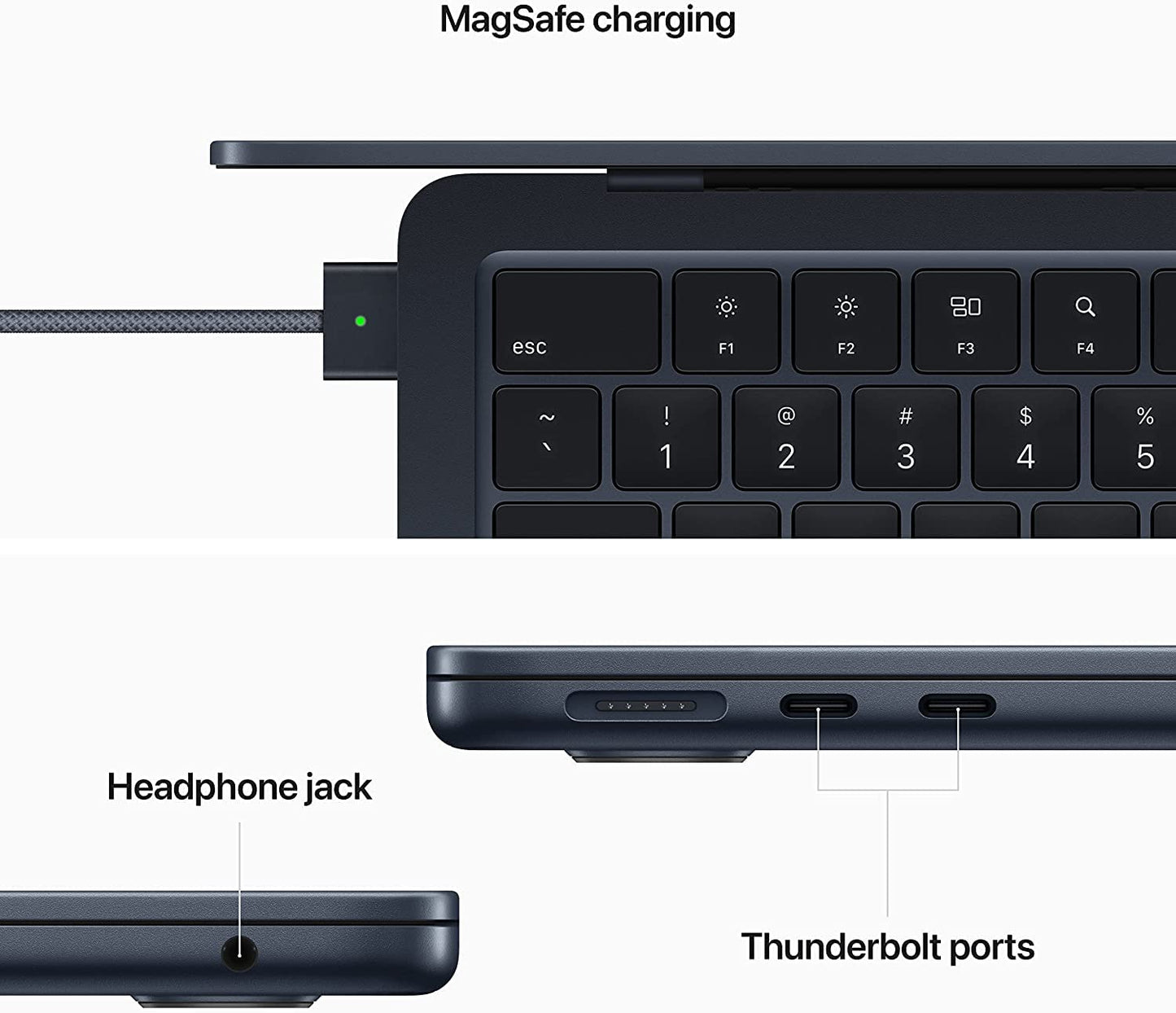 2022 Apple MacBook Air Laptop with Apple M2 chip (13.6 - inch, 8GB RAM, 256GB SSD Storage) Midnight (Renewed) - Xpressa