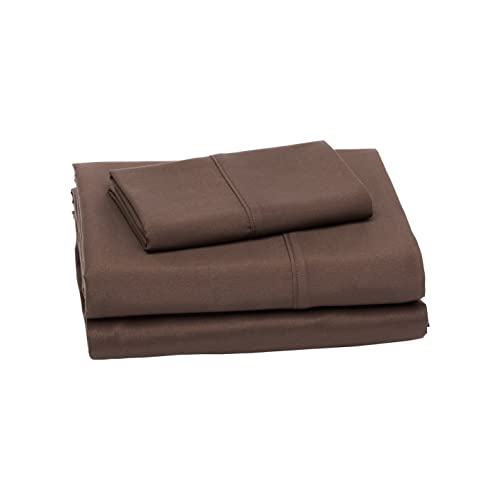 Amazon Basics Lightweight Super Soft, Breathable Easy Care Microfiber 3 Piece Bed Sheet Set with 14-Inch Deep Pockets, Twin, Dark Gray, Solid