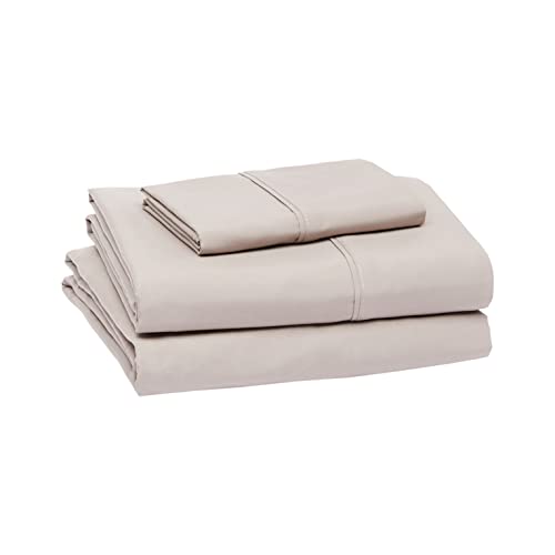 Amazon Basics Lightweight Super Soft, Breathable Easy Care Microfiber 3 Piece Bed Sheet Set with 14-Inch Deep Pockets, Twin, Dark Gray, Solid
