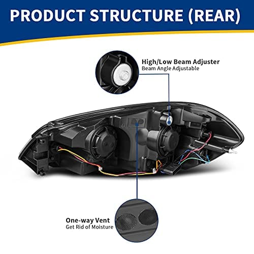 AUTOSAVER88 Headlight Assembly Compatible with 2006-2013 Chevy Impala 06 07 Chevy Monte Carlo Replacement Headlamp Driving Light Chrome Housing Amber Reflector Clear Lens