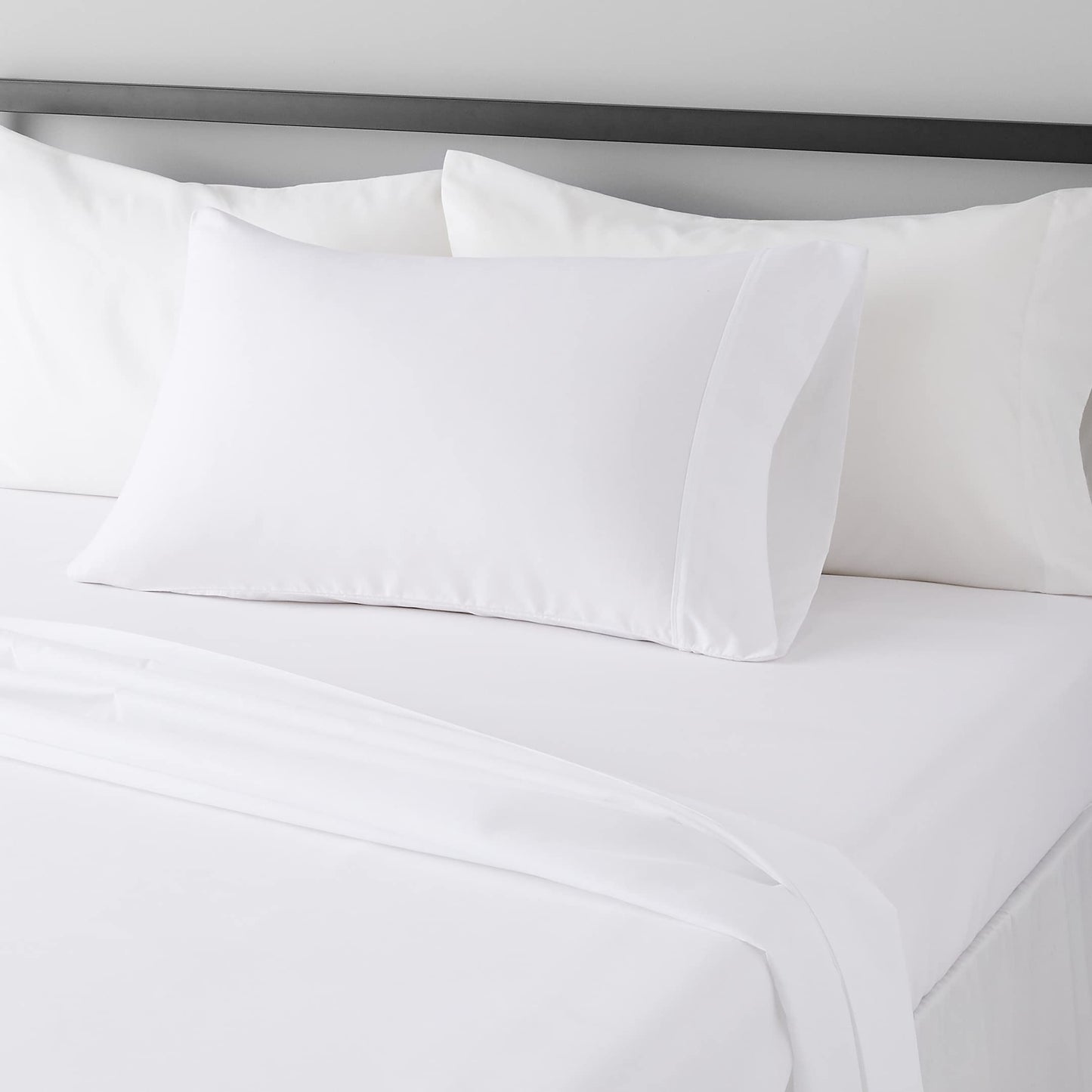 Amazon Basics Lightweight Super Soft, Breathable Easy Care Microfiber 3 Piece Bed Sheet Set with 14-Inch Deep Pockets, Twin, Dark Gray, Solid