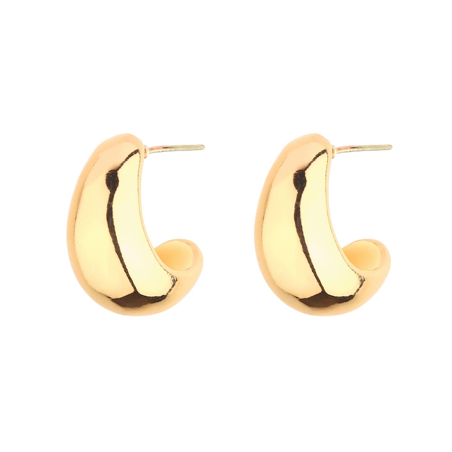 6 Pairs 14K Gold Hoop Earrings for Women Lightweight Chunky Hoop Earrings Multipack Hypoallergenic, Thick Open Twisted Huggie Hoops Earring Set Jewelry for Gifts. - Xpressa