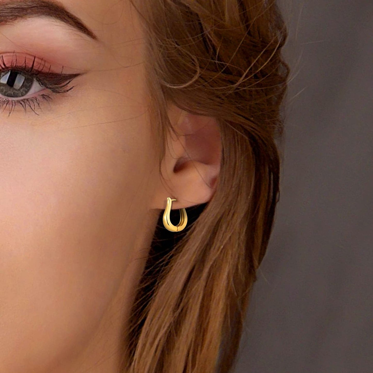 6 Pairs 14K Gold Hoop Earrings for Women Lightweight Chunky Hoop Earrings Multipack Hypoallergenic, Thick Open Twisted Huggie Hoops Earring Set Jewelry for Gifts. - Xpressa