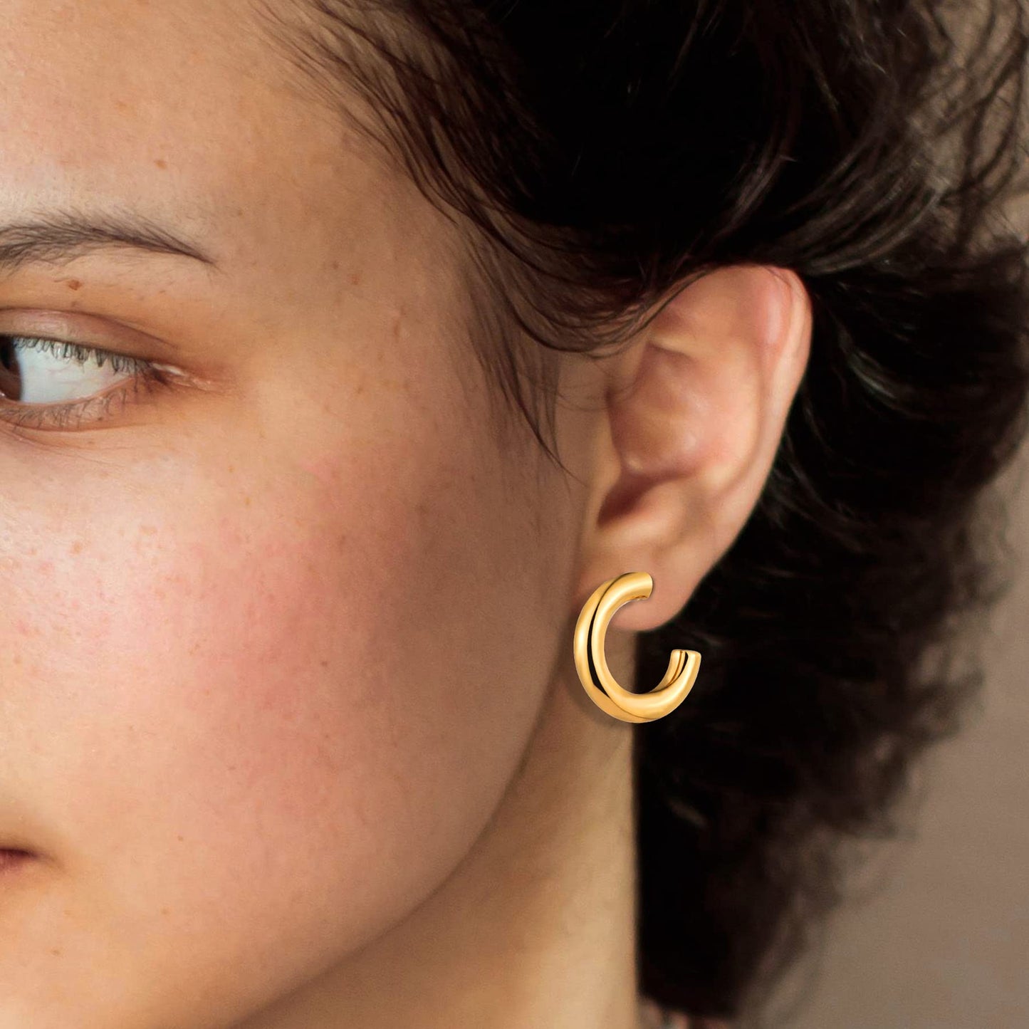 6 Pairs 14K Gold Hoop Earrings for Women Lightweight Chunky Hoop Earrings Multipack Hypoallergenic, Thick Open Twisted Huggie Hoops Earring Set Jewelry for Gifts. - Xpressa