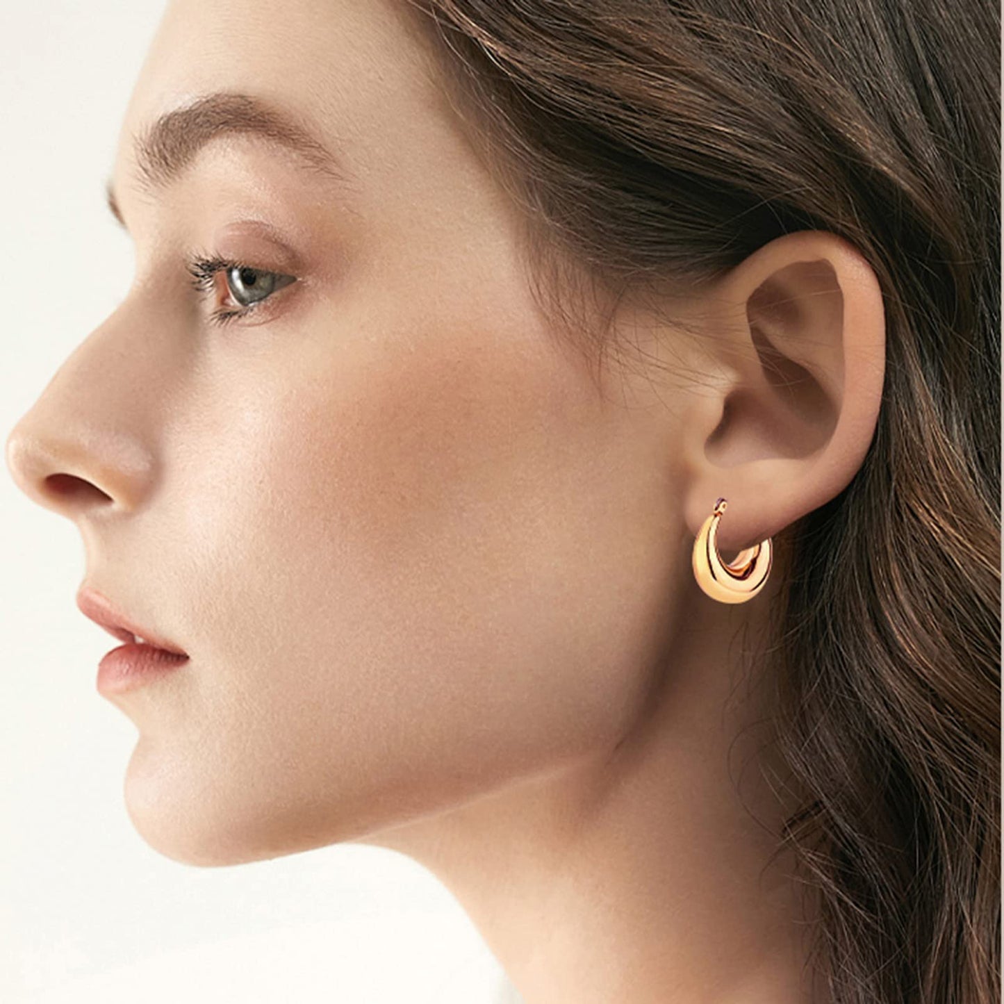 6 Pairs 14K Gold Hoop Earrings for Women Lightweight Chunky Hoop Earrings Multipack Hypoallergenic, Thick Open Twisted Huggie Hoops Earring Set Jewelry for Gifts. - Xpressa