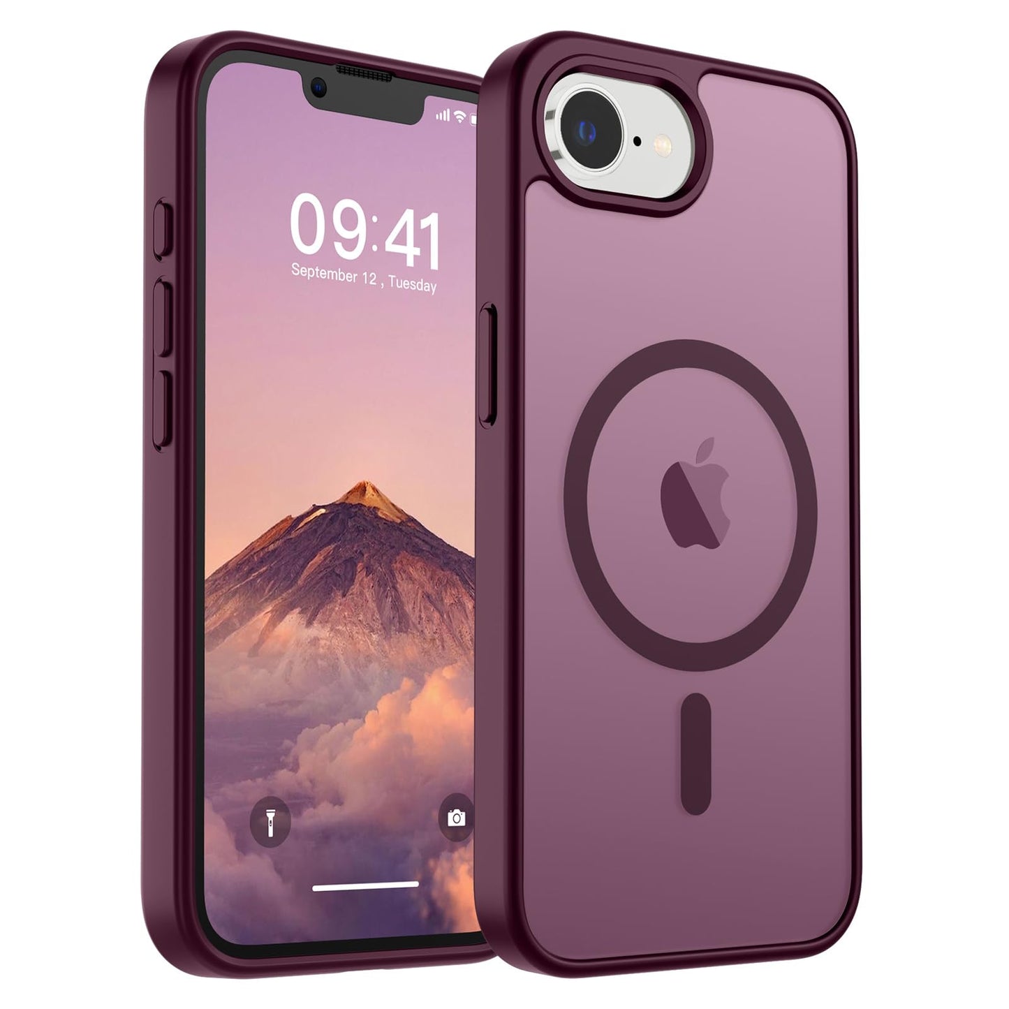 SUPFINE Magnetic for iPhone 16e Case 2025 (Compatible with MagSafe)(Military Grade Drop Protection) Slim Translucent Matte Shockproof with Anti-Fingerprint Phone Case,Black