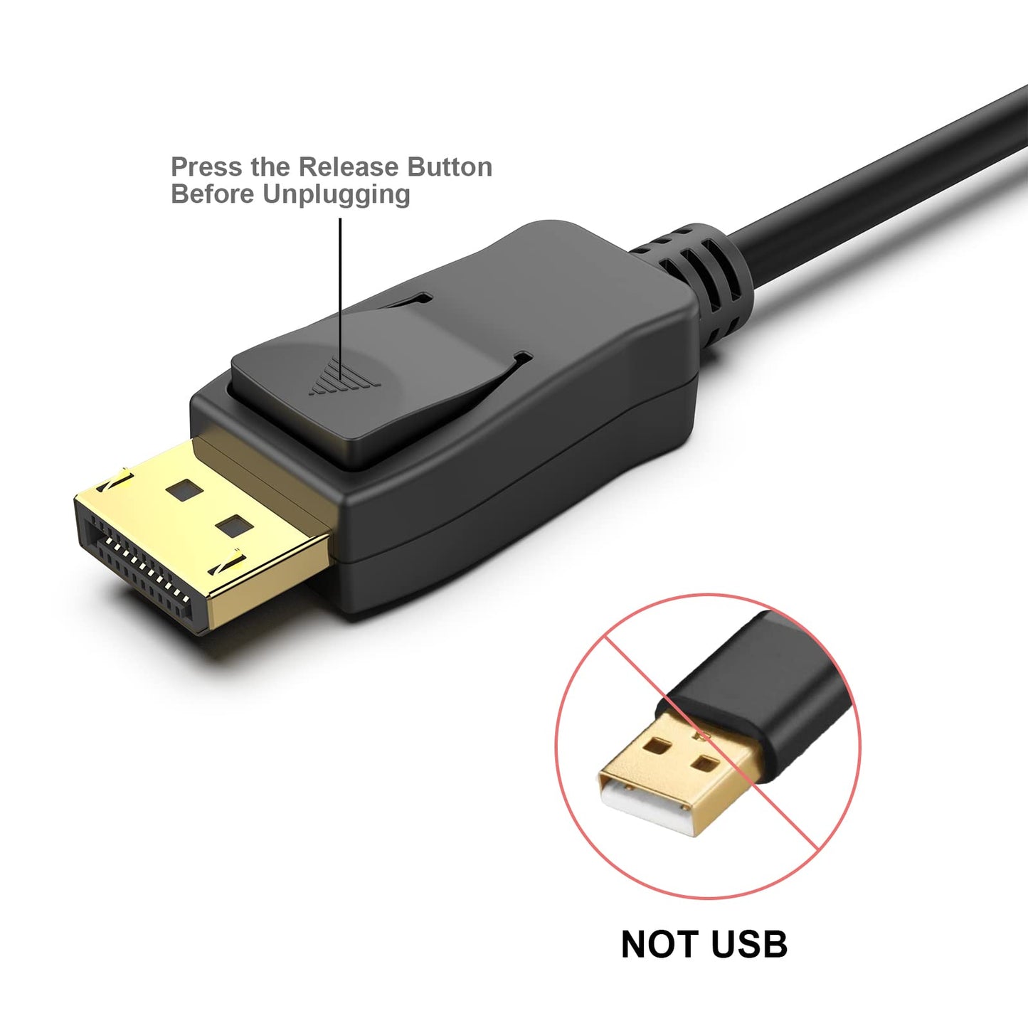 BENFEI 4K DisplayPort to HDMI Cable 1.8M, Uni-Directional DisplayPort to HDMI Cable Gold Plated Cord for Lenovo, HP, ASUS, Dell and Other Brands