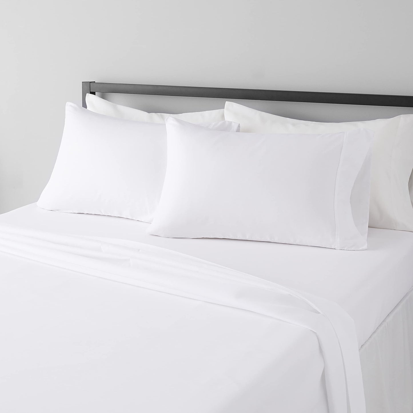 Amazon Basics Lightweight Super Soft, Breathable Easy Care Microfiber 3 Piece Bed Sheet Set with 14-Inch Deep Pockets, Twin, Dark Gray, Solid