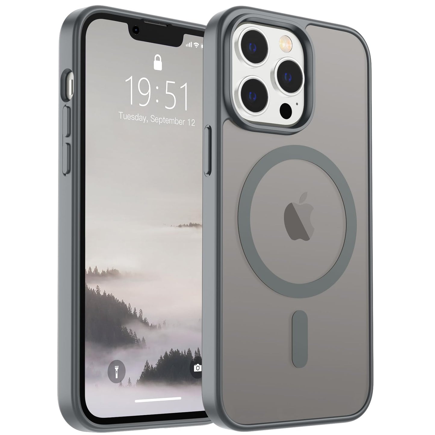 SUPFINE Magnetic for iPhone 16e Case 2025 (Compatible with MagSafe)(Military Grade Drop Protection) Slim Translucent Matte Shockproof with Anti-Fingerprint Phone Case,Black