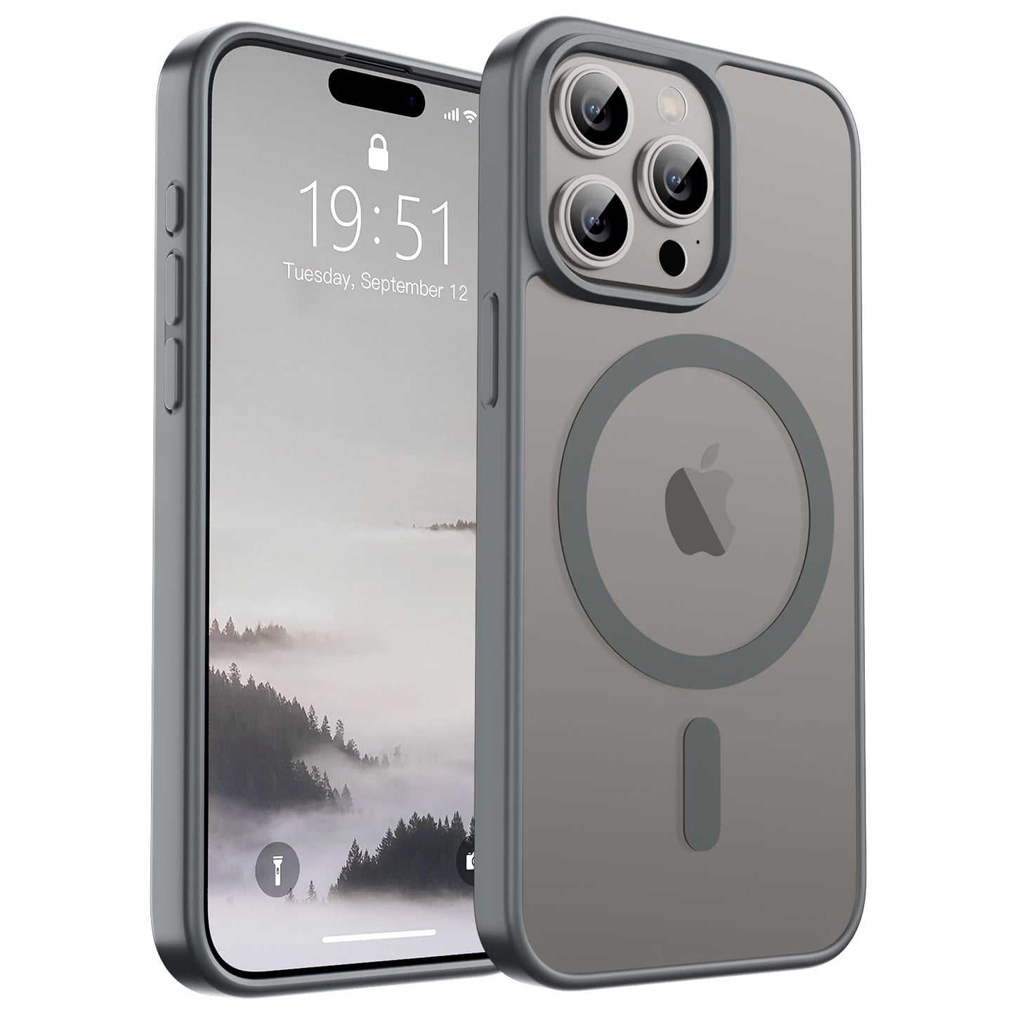 SUPFINE Magnetic for iPhone 16e Case 2025 (Compatible with MagSafe)(Military Grade Drop Protection) Slim Translucent Matte Shockproof with Anti-Fingerprint Phone Case,Black