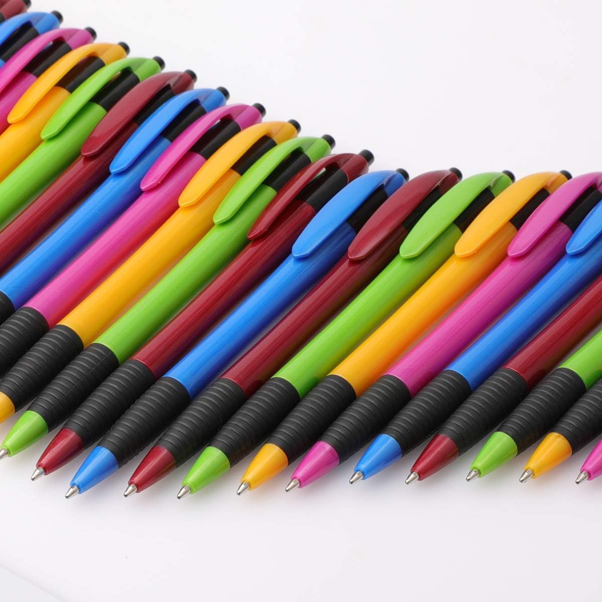 Pens Bulk, 60Pack Gripped Slimster Bulk Pens Ballpoint Smooth Writing Pens No Smear, Retractable Pens Black Ink 1.0mm, Wholesale Click Pens, Server Pens, School Office Supplies