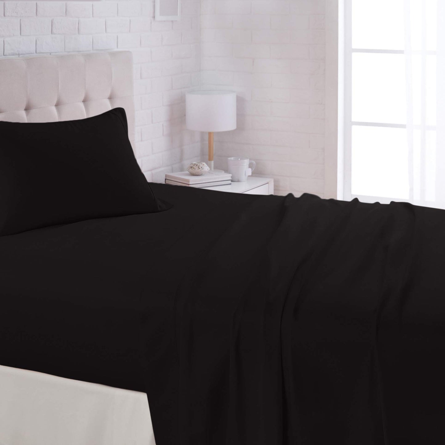 Amazon Basics Lightweight Super Soft, Breathable Easy Care Microfiber 3 Piece Bed Sheet Set with 14-Inch Deep Pockets, Twin, Dark Gray, Solid