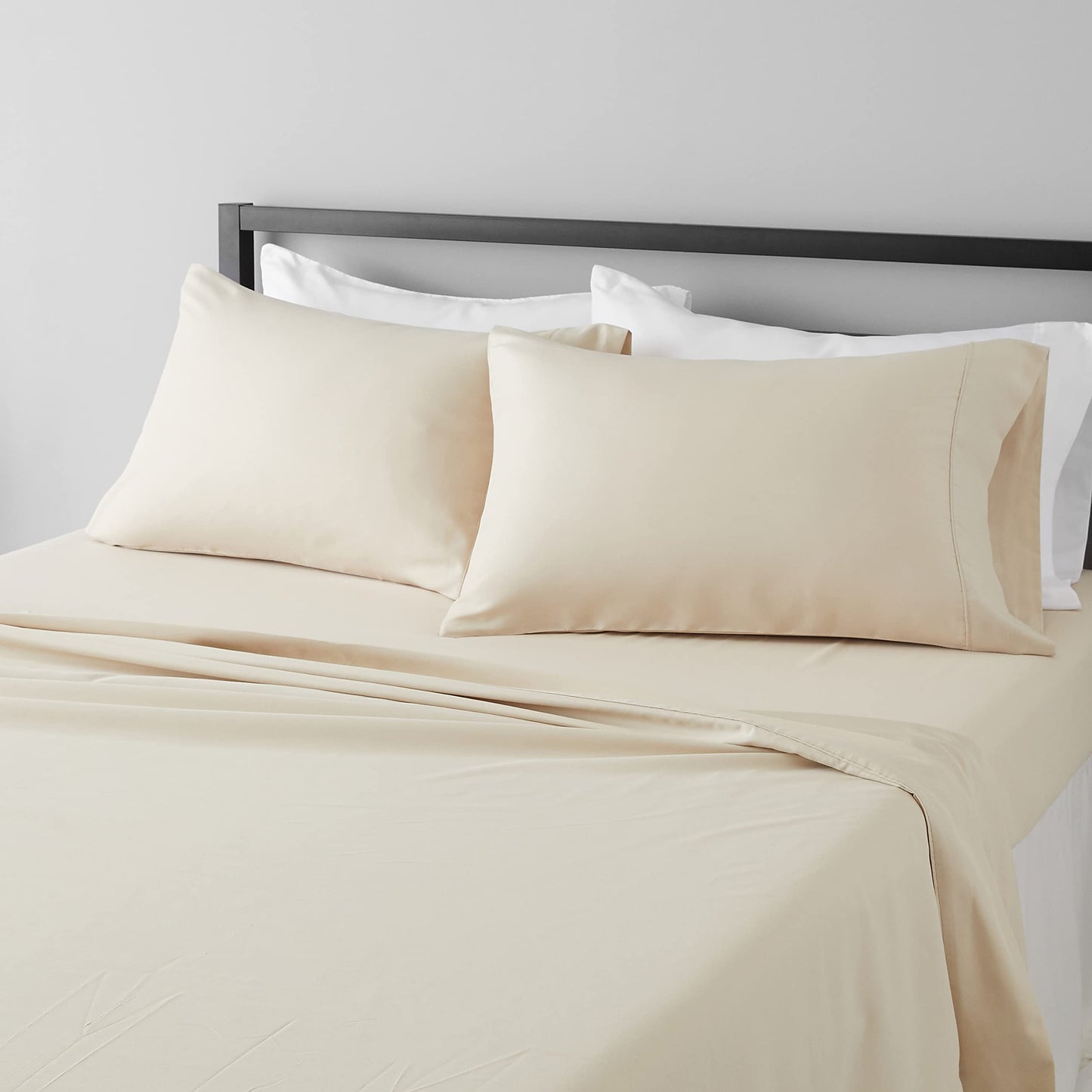 Amazon Basics Lightweight Super Soft, Breathable Easy Care Microfiber 3 Piece Bed Sheet Set with 14-Inch Deep Pockets, Twin, Dark Gray, Solid