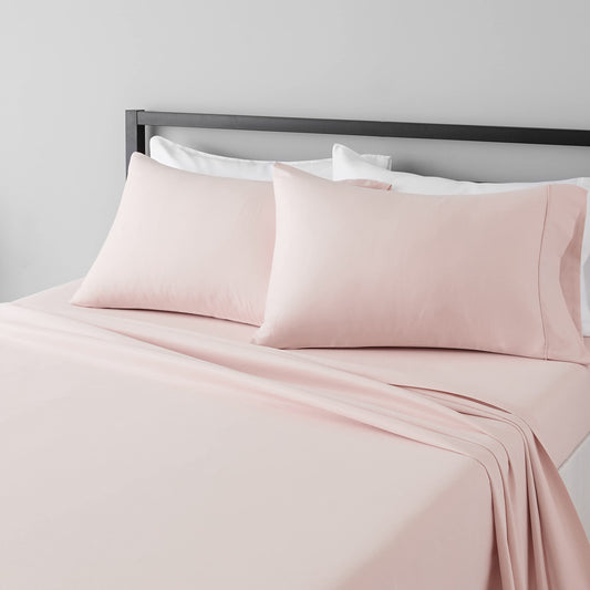 Amazon Basics Lightweight Super Soft, Breathable Easy Care Microfiber 3 Piece Bed Sheet Set with 14-Inch Deep Pockets, Twin, Dark Gray, Solid