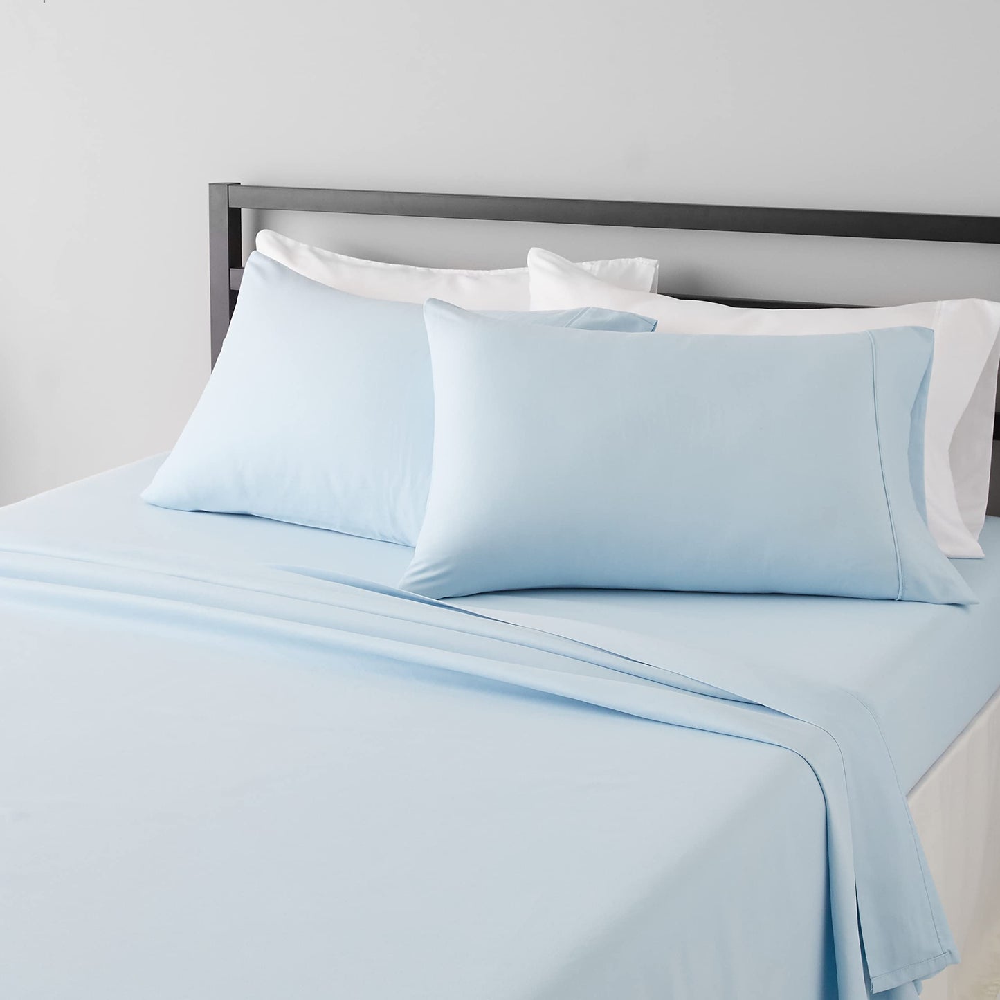 Amazon Basics Lightweight Super Soft, Breathable Easy Care Microfiber 3 Piece Bed Sheet Set with 14-Inch Deep Pockets, Twin, Dark Gray, Solid