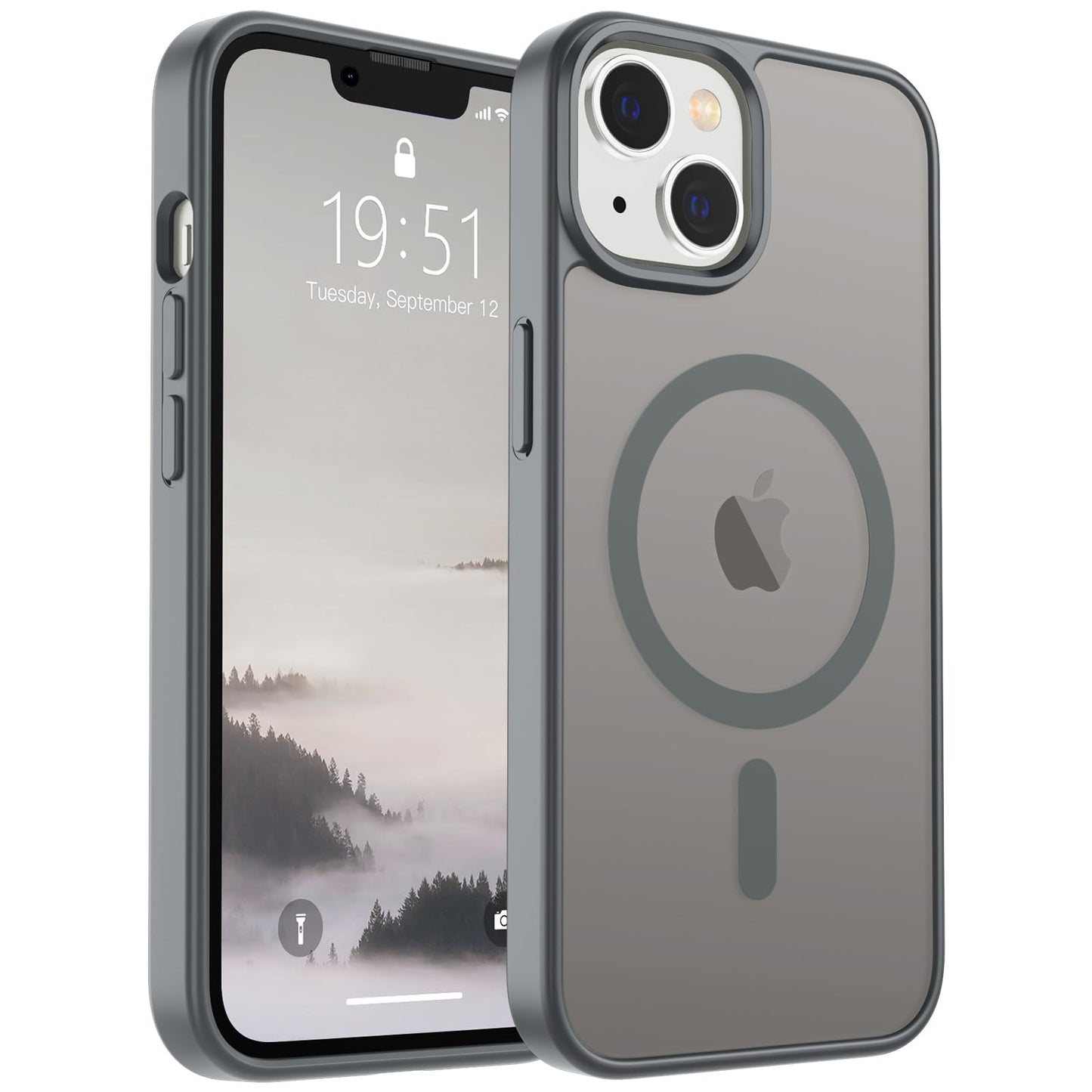 SUPFINE Magnetic for iPhone 16e Case 2025 (Compatible with MagSafe)(Military Grade Drop Protection) Slim Translucent Matte Shockproof with Anti-Fingerprint Phone Case,Black