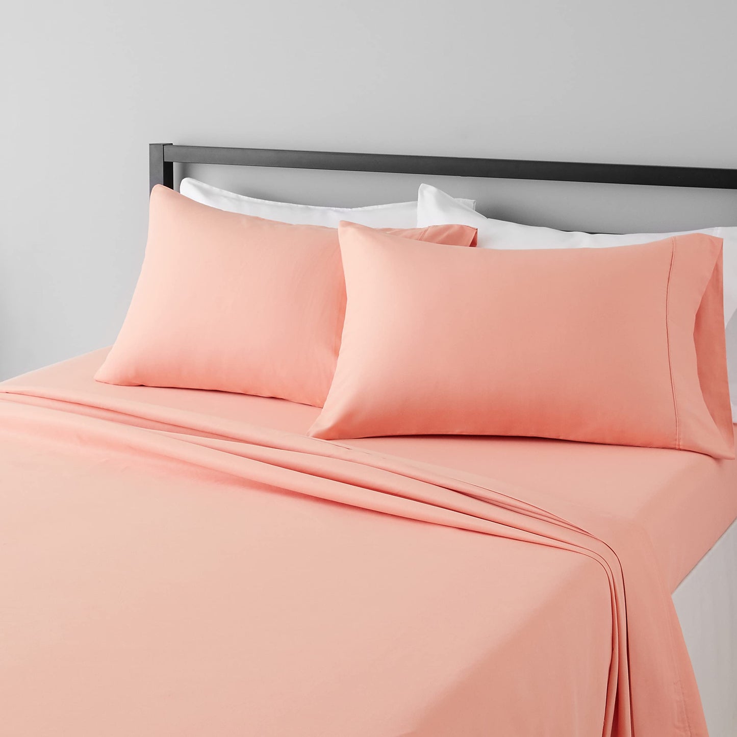 Amazon Basics Lightweight Super Soft, Breathable Easy Care Microfiber 3 Piece Bed Sheet Set with 14-Inch Deep Pockets, Twin, Dark Gray, Solid