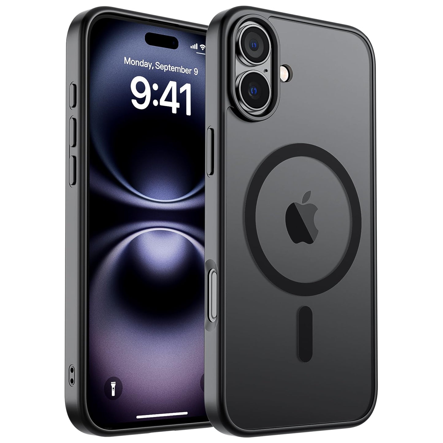 SUPFINE Magnetic for iPhone 16e Case 2025 (Compatible with MagSafe)(Military Grade Drop Protection) Slim Translucent Matte Shockproof with Anti-Fingerprint Phone Case,Black